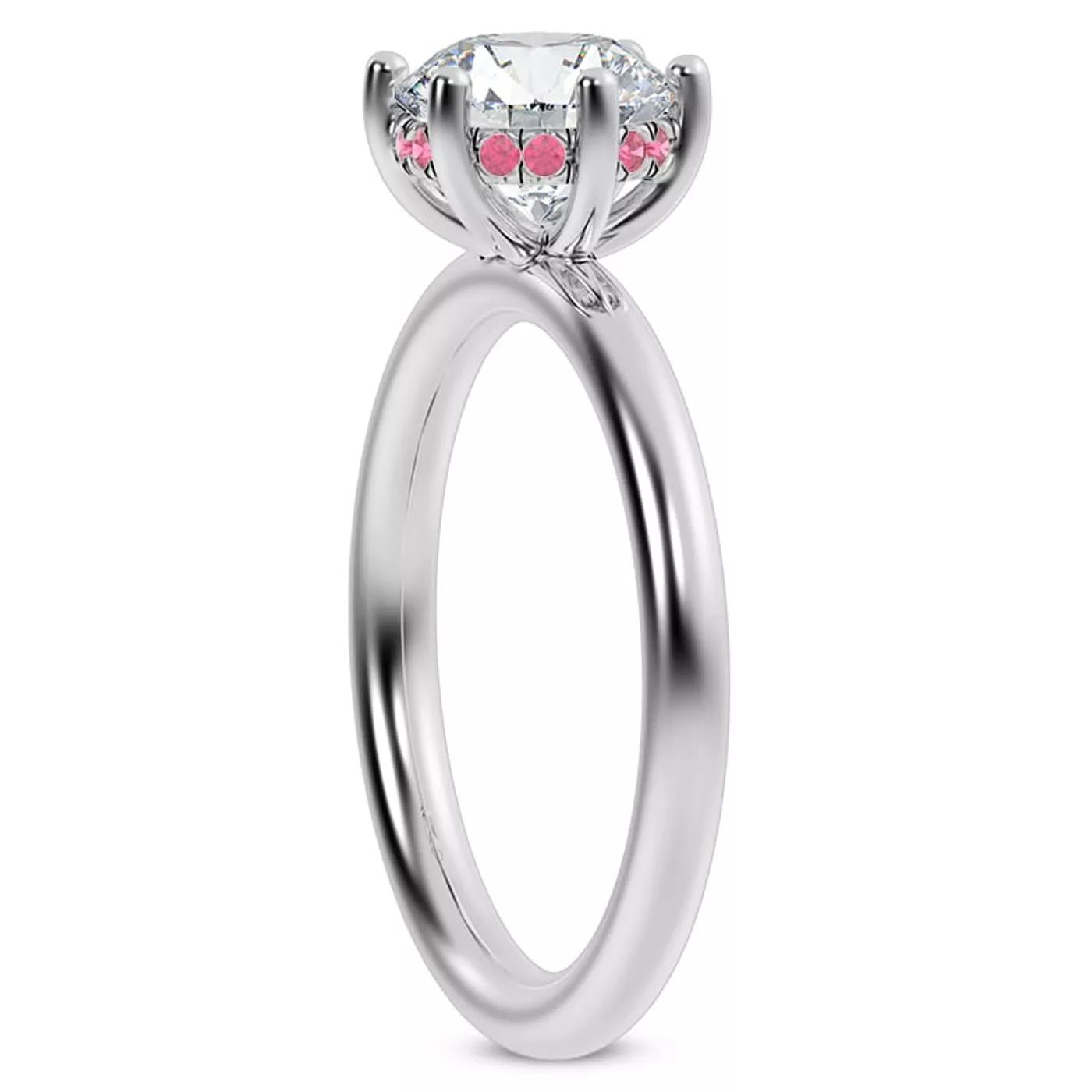 Secret Halo Sparkle Platinum Engagement Ring