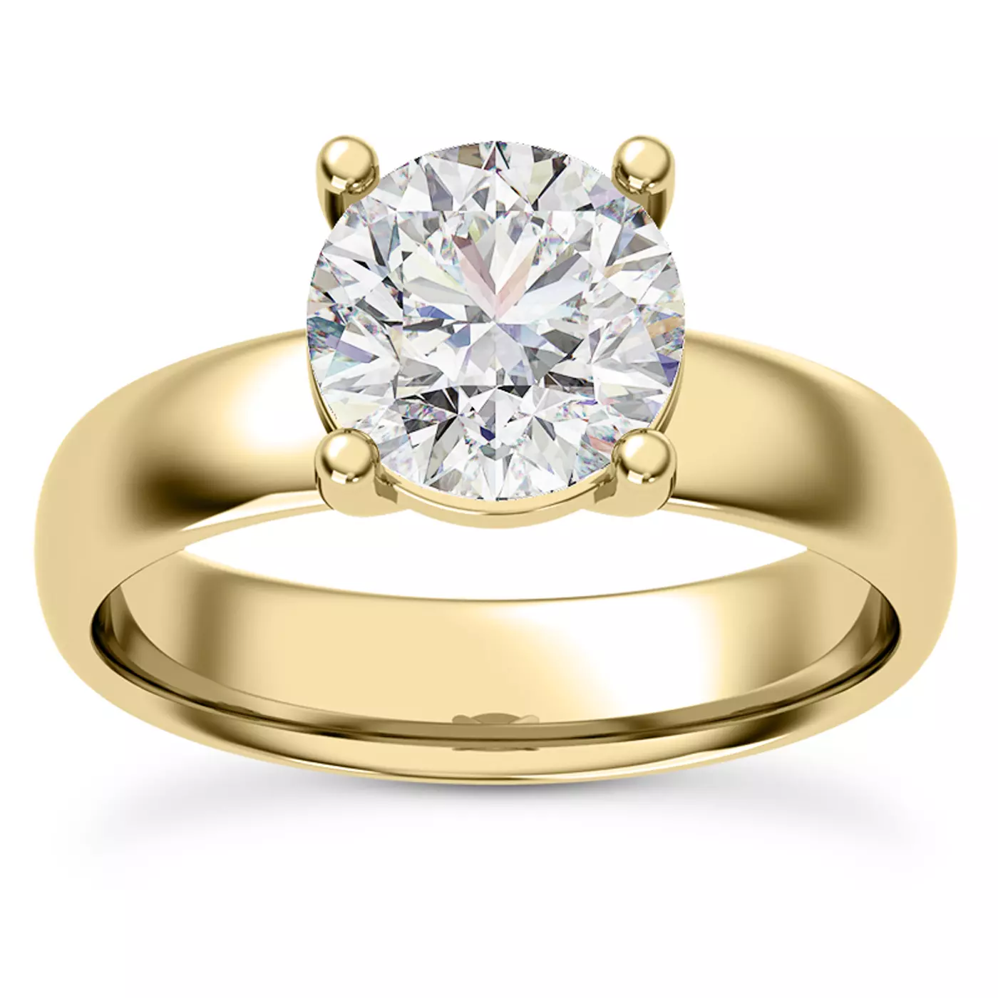 4mm Cigar Band 14K Yellow Gold Engagement Ring