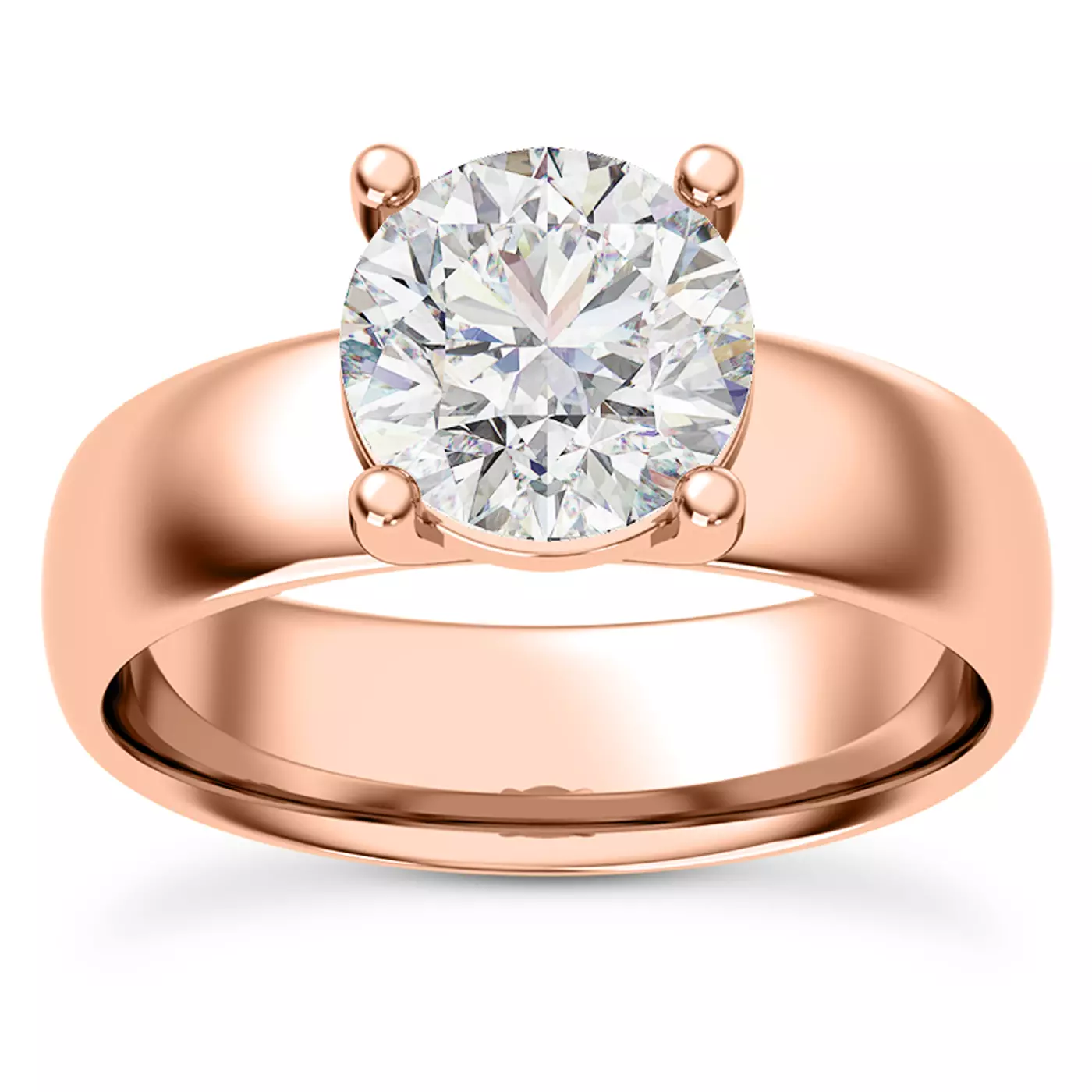 Classic Solitaire Focus 14K Rose Gold Engagement Ring
