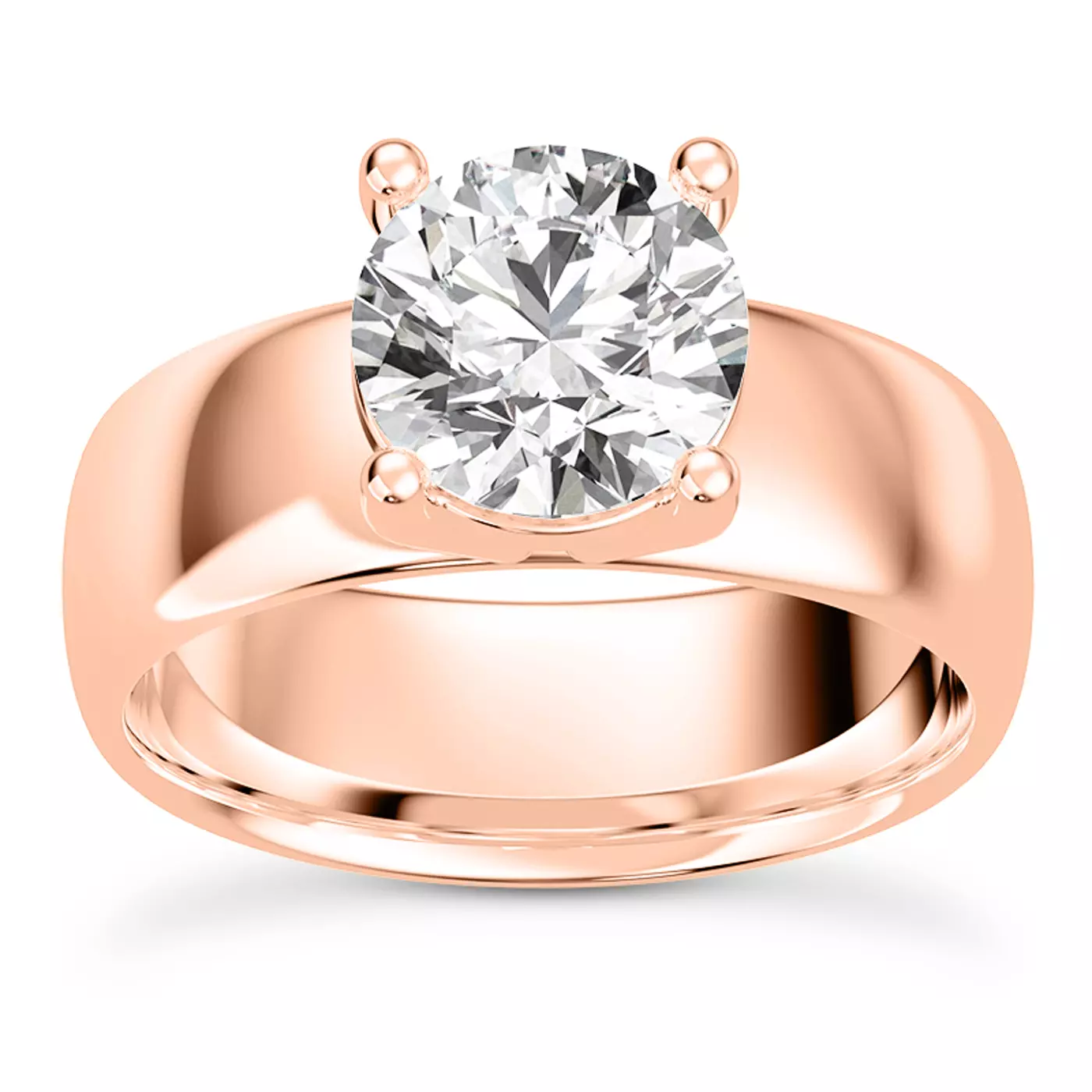 Pure Solitaire Focus 14K Rose Gold Engagement Ring