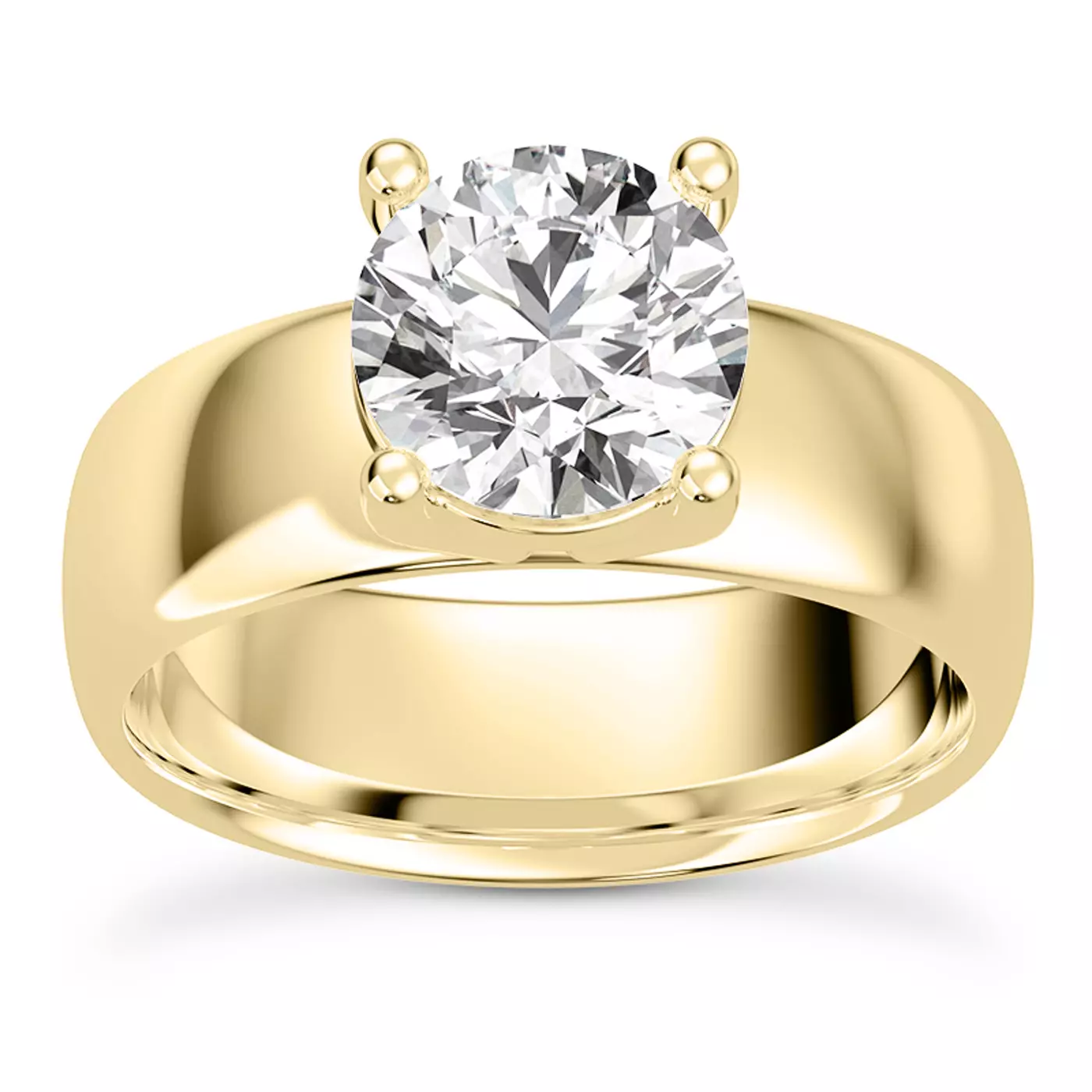 Pure Solitaire Focus 18K Yellow Gold Engagement Ring