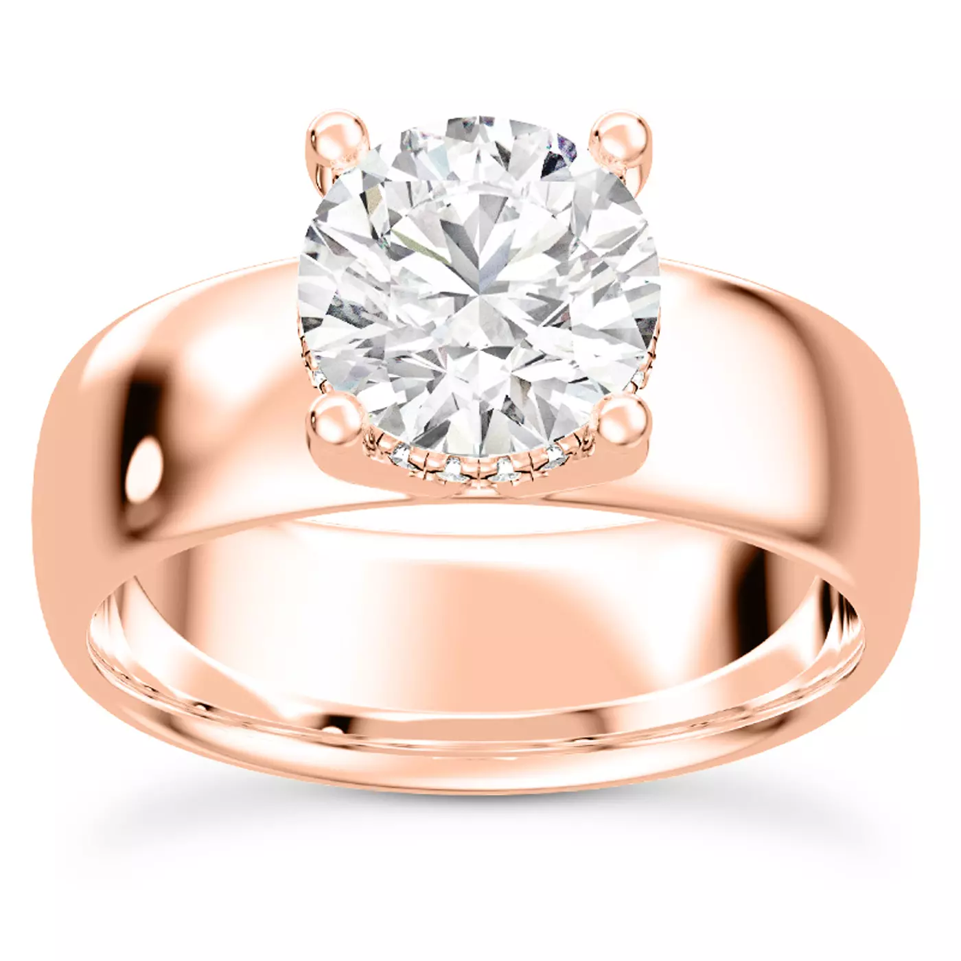 Hidden Halo Sparkle 14K Rose Gold Engagement Ring