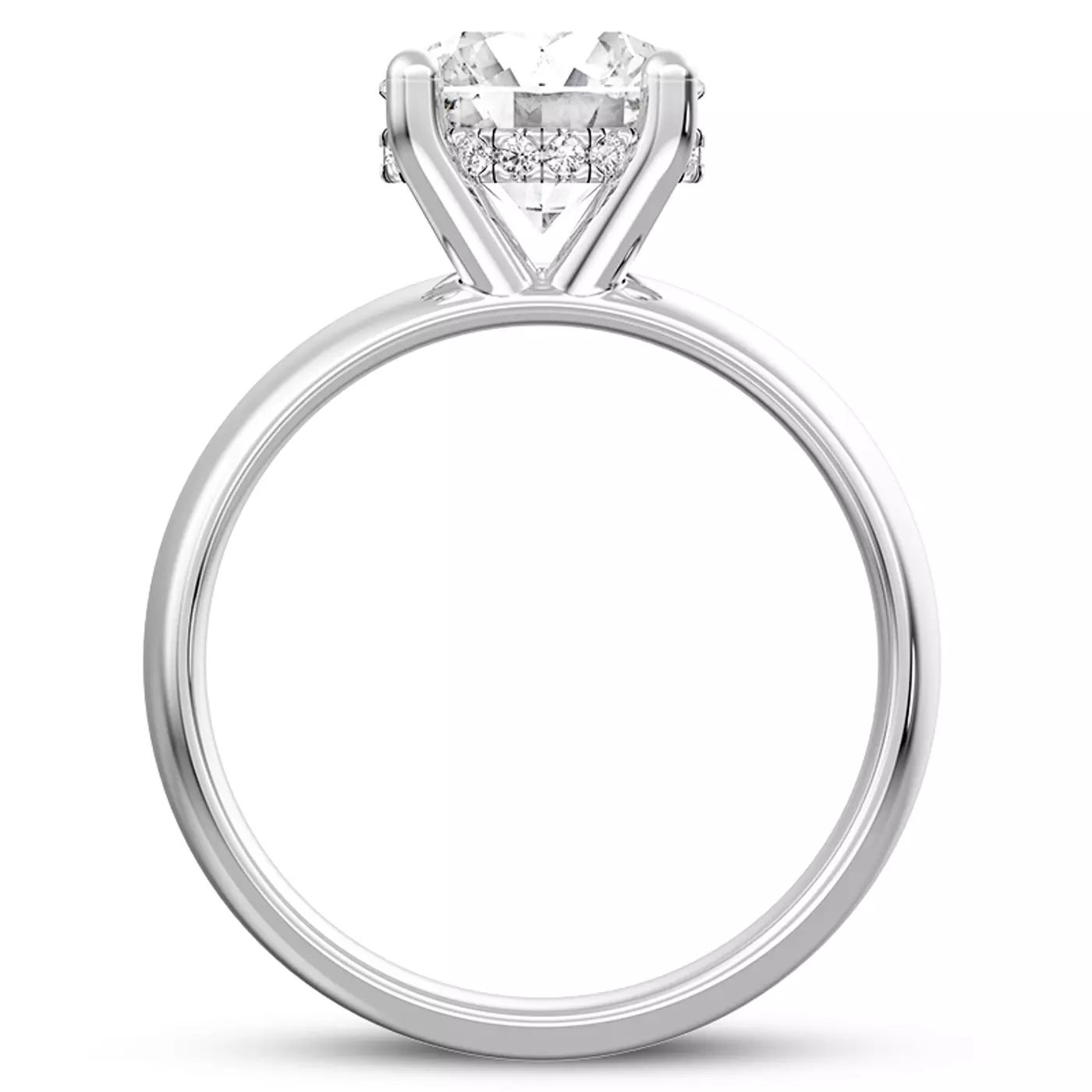 Hidden Halo Sparkle 18K White Gold Engagement Ring