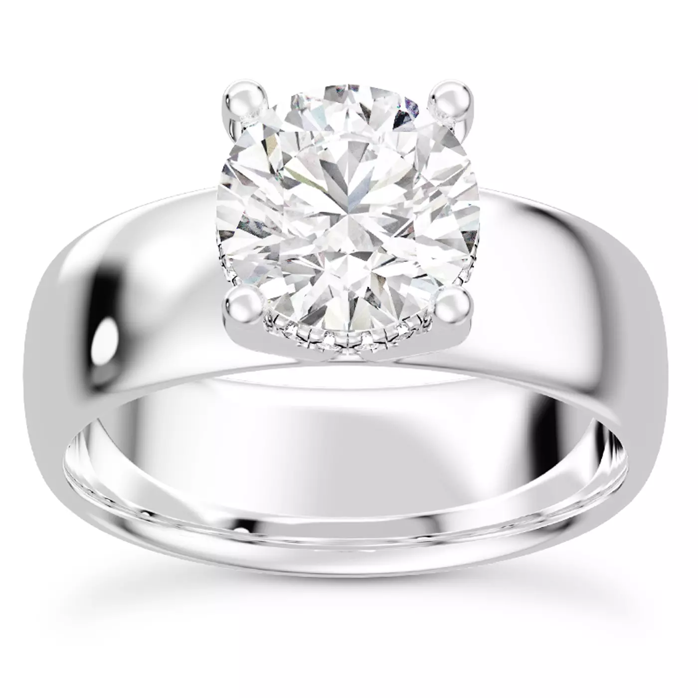Hidden Halo Sparkle Platinum Engagement Ring