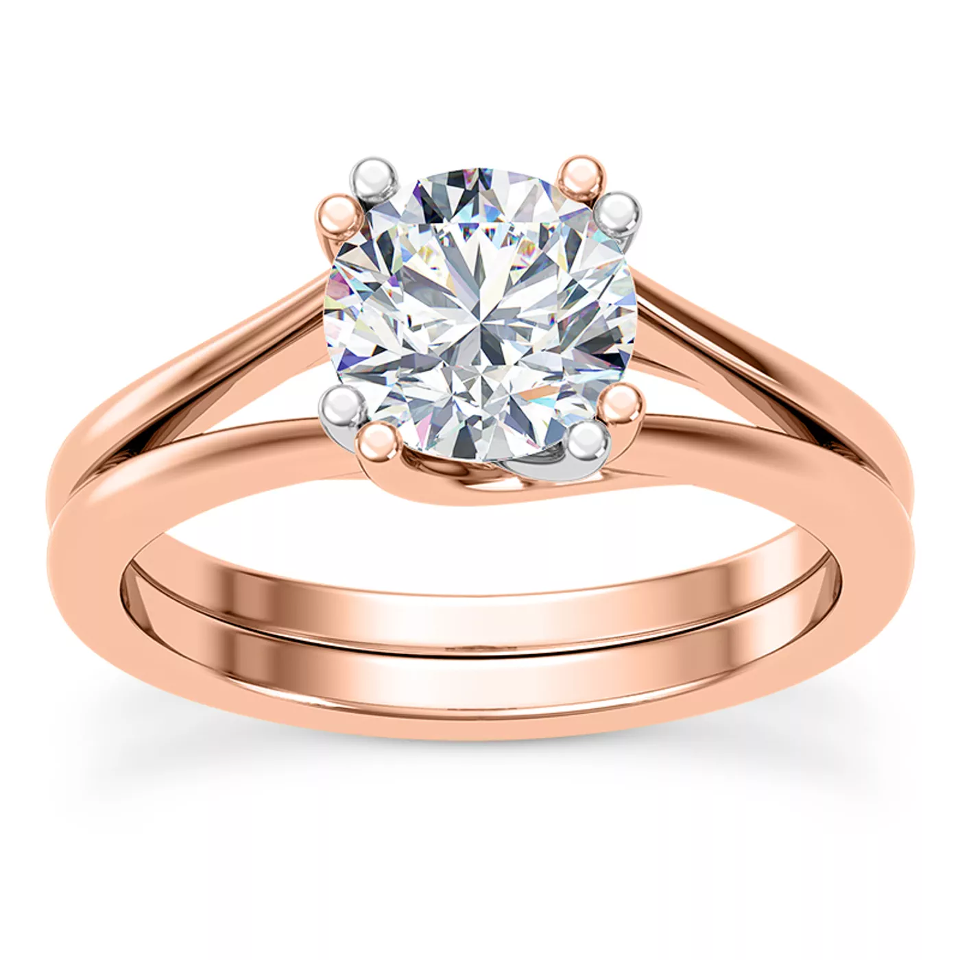 Secret Halo Sparkle 14K Rose Gold Engagement Ring