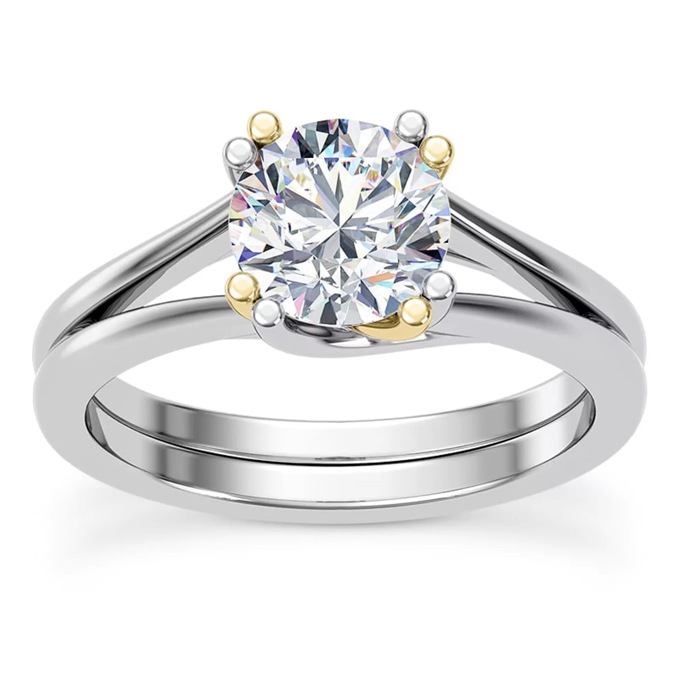 Secret Halo Sparkle 14K White Gold Engagement Ring