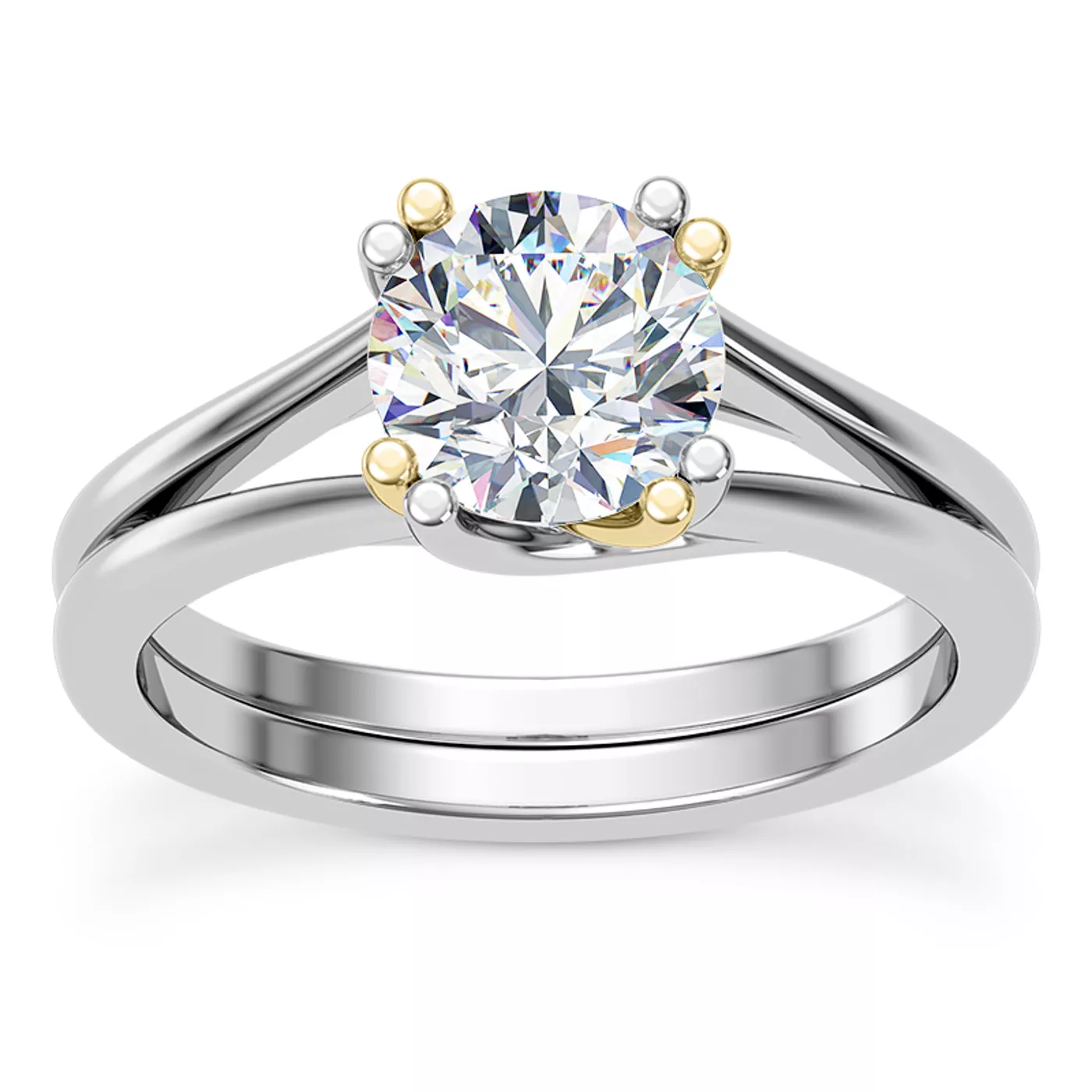 Secret Halo Sparkle 18K White Gold Engagement Ring