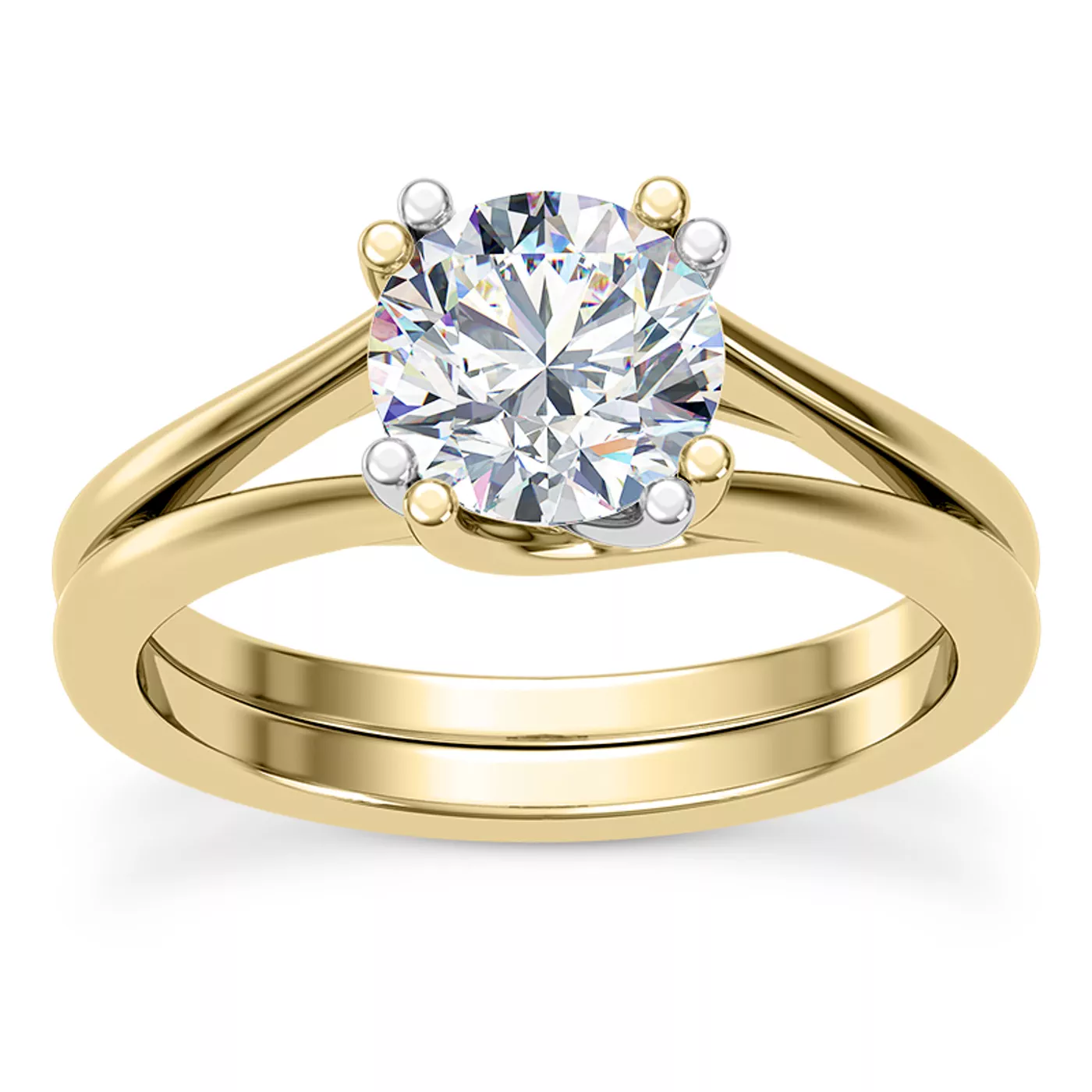 Secret Halo Sparkle 18K Yellow Gold Engagement Ring