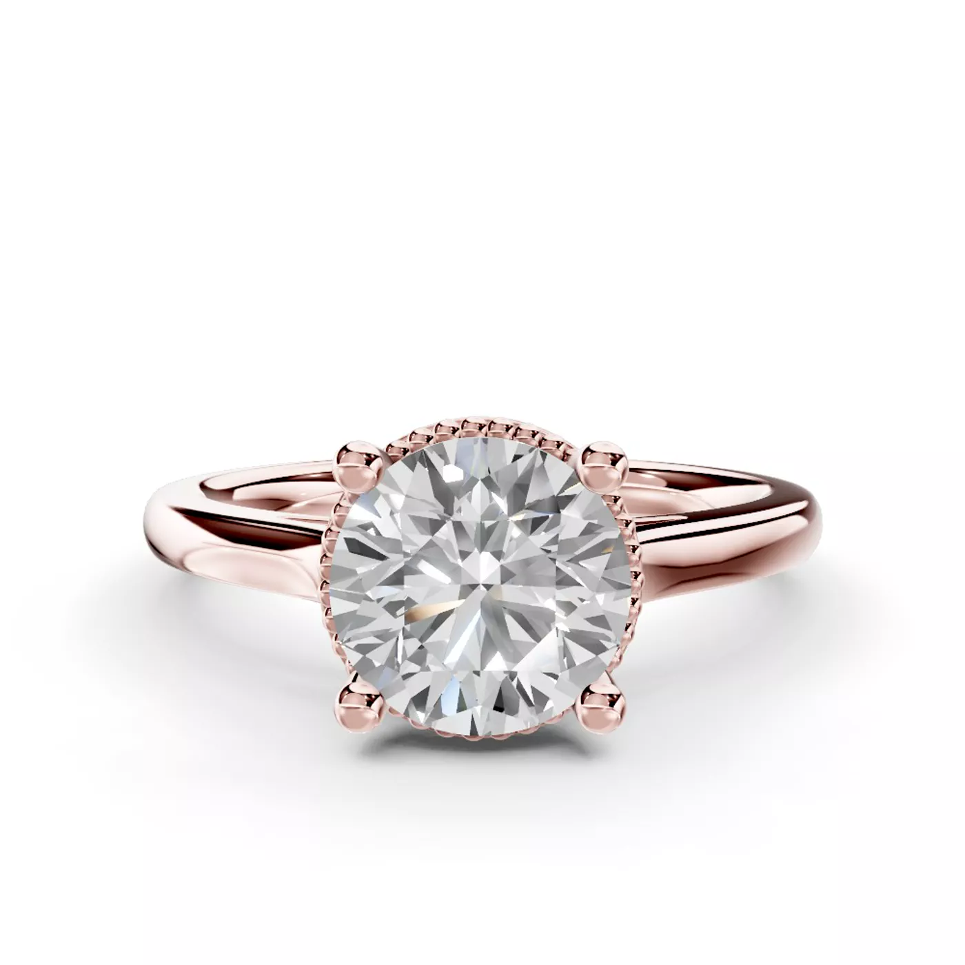 Pure Solitaire Focus 14K Rose Gold Engagement Ring