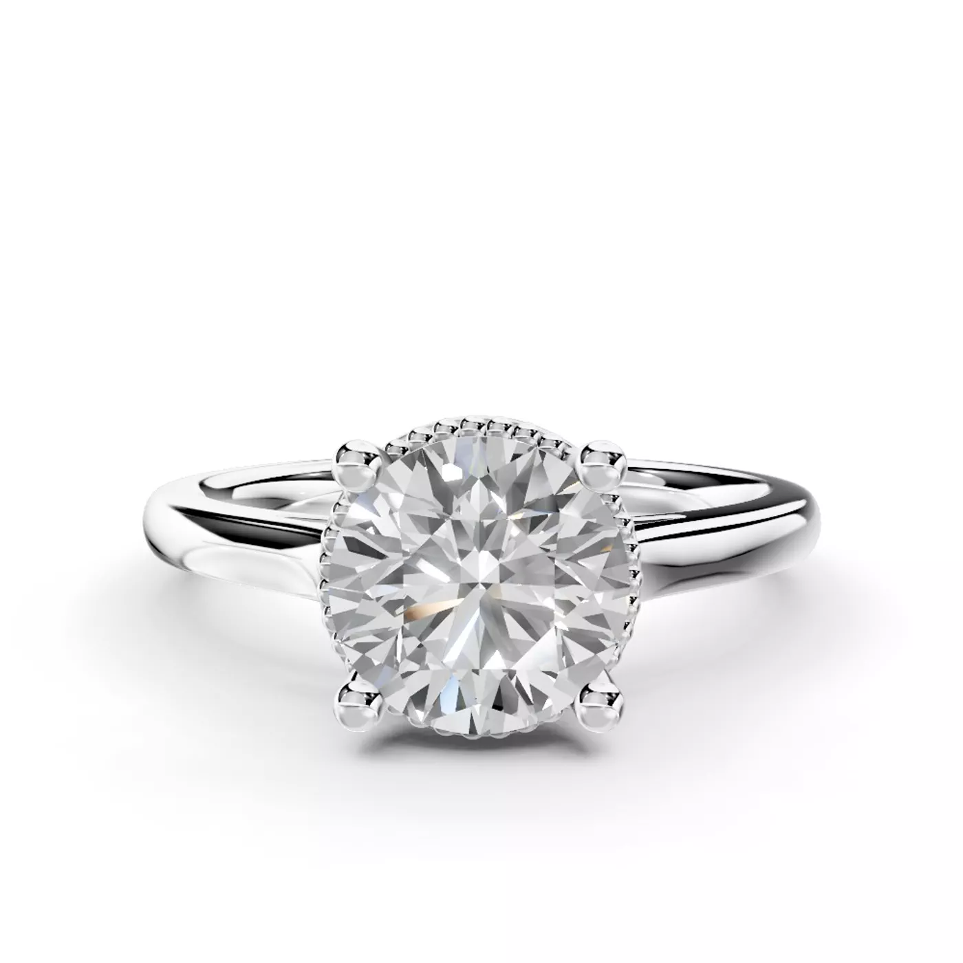 Pure Solitaire Focus 14K White Gold Engagement Ring