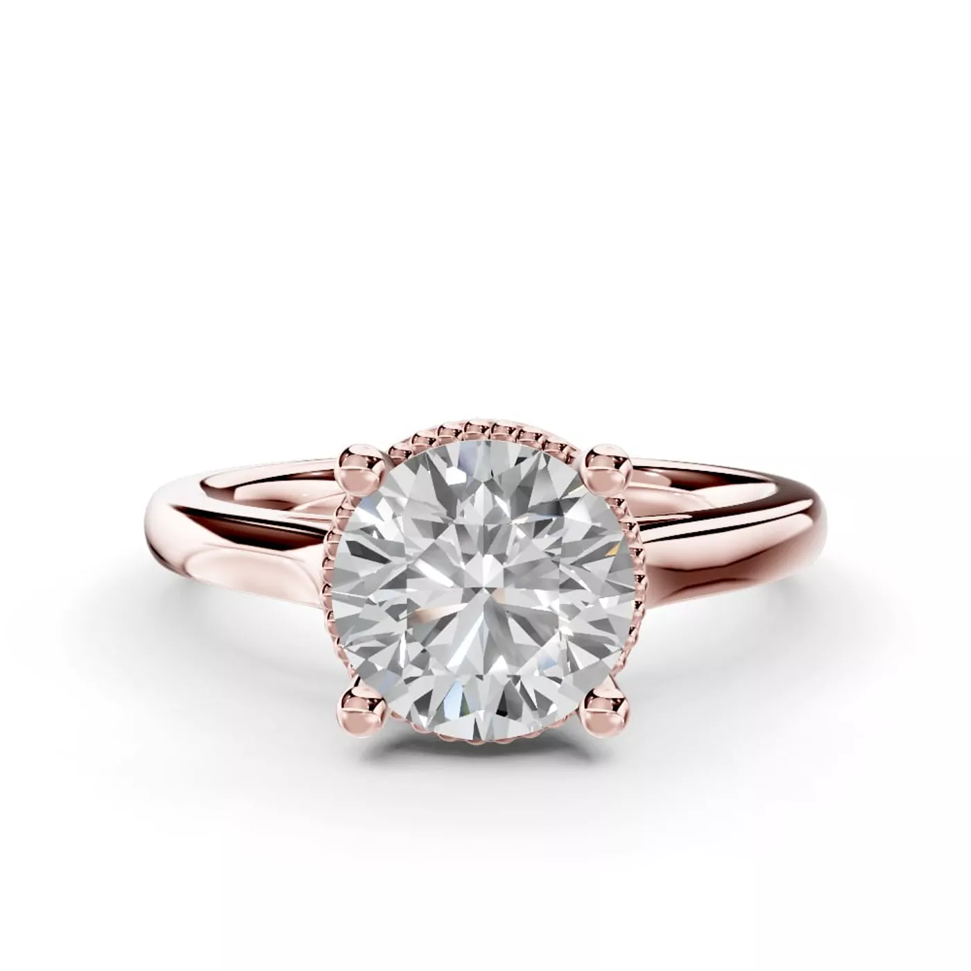 Pure Solitaire Focus 14K Rose Gold Engagement Ring