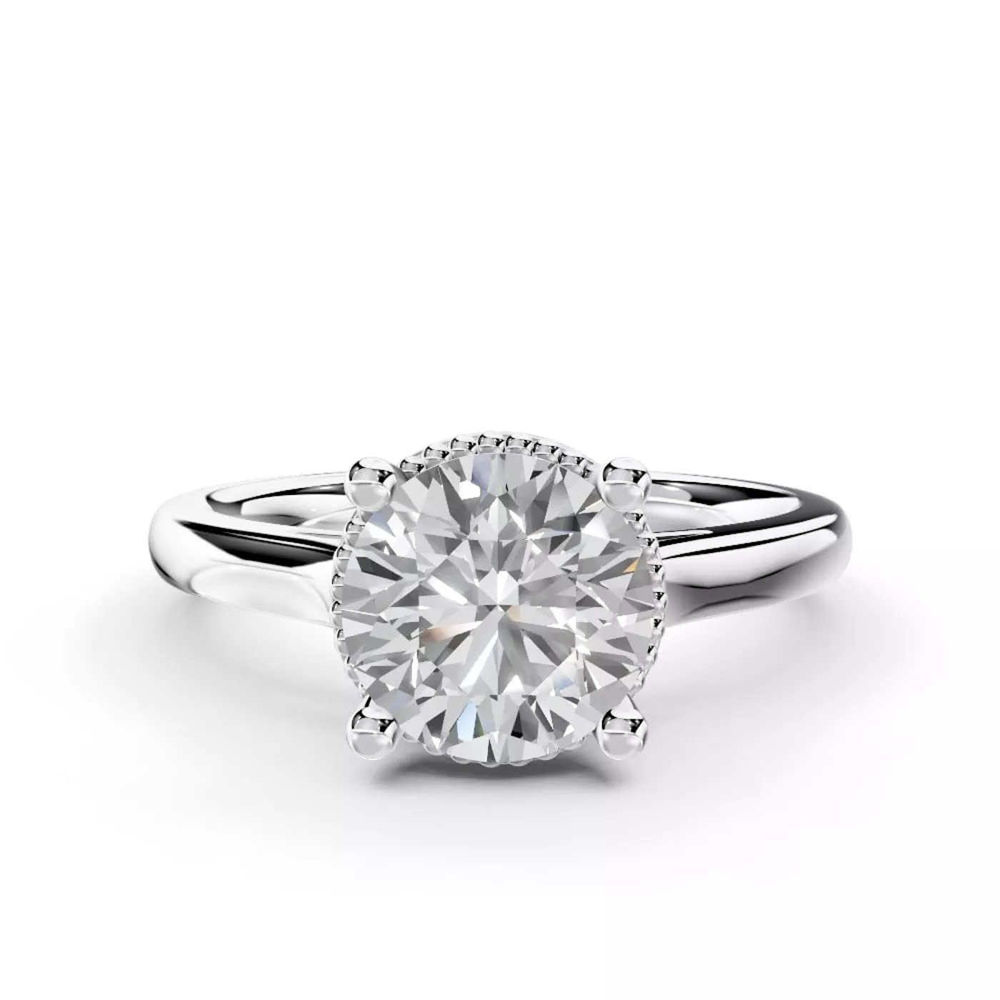 Pure Solitaire Focus 14K White Gold Engagement Ring