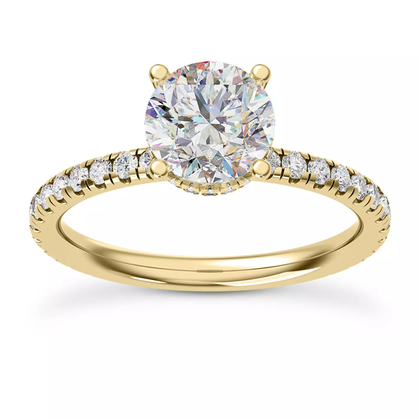 Diamond Collar 14K Yellow Gold Engagement Ring