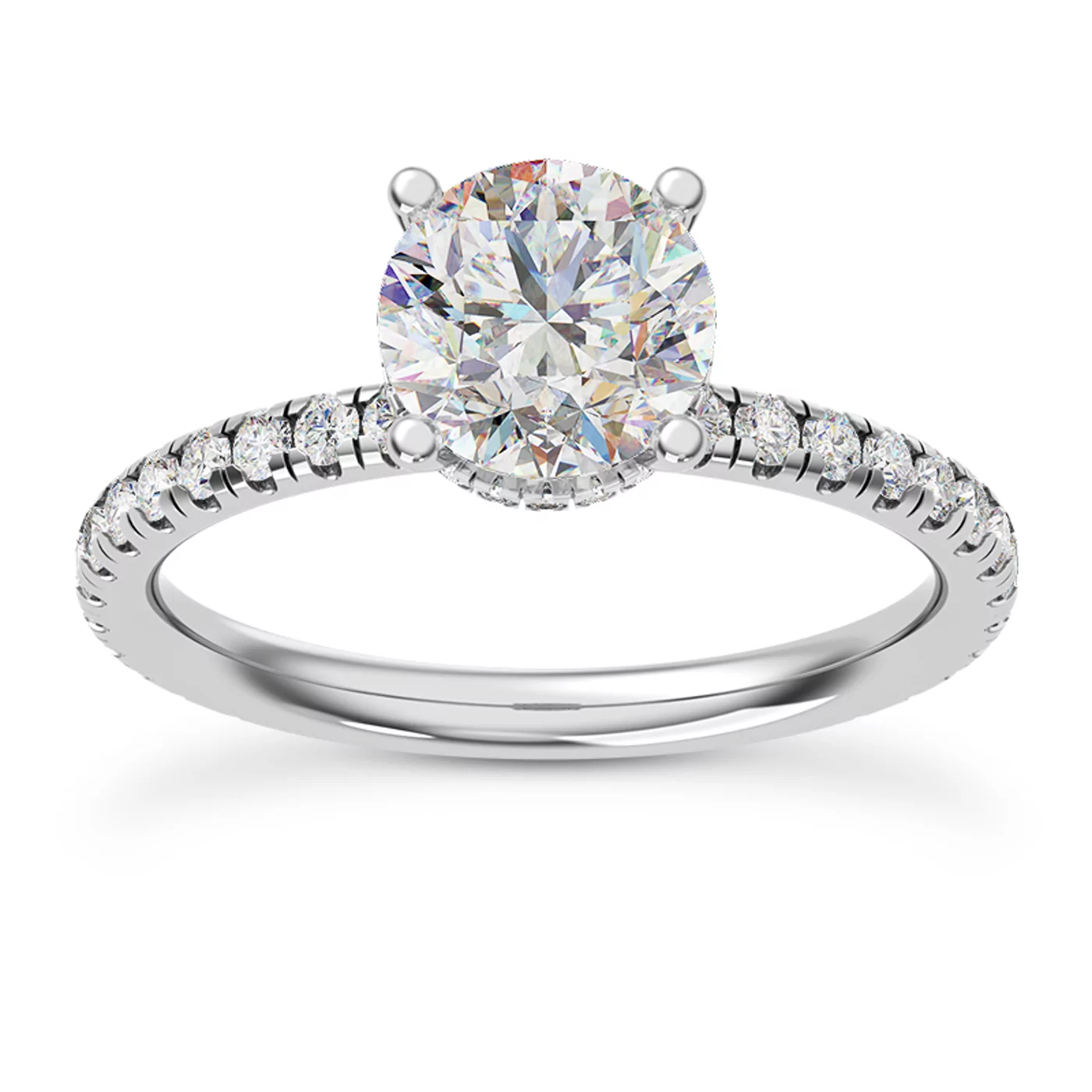 Diamond Collar 18K White Gold Engagement Ring