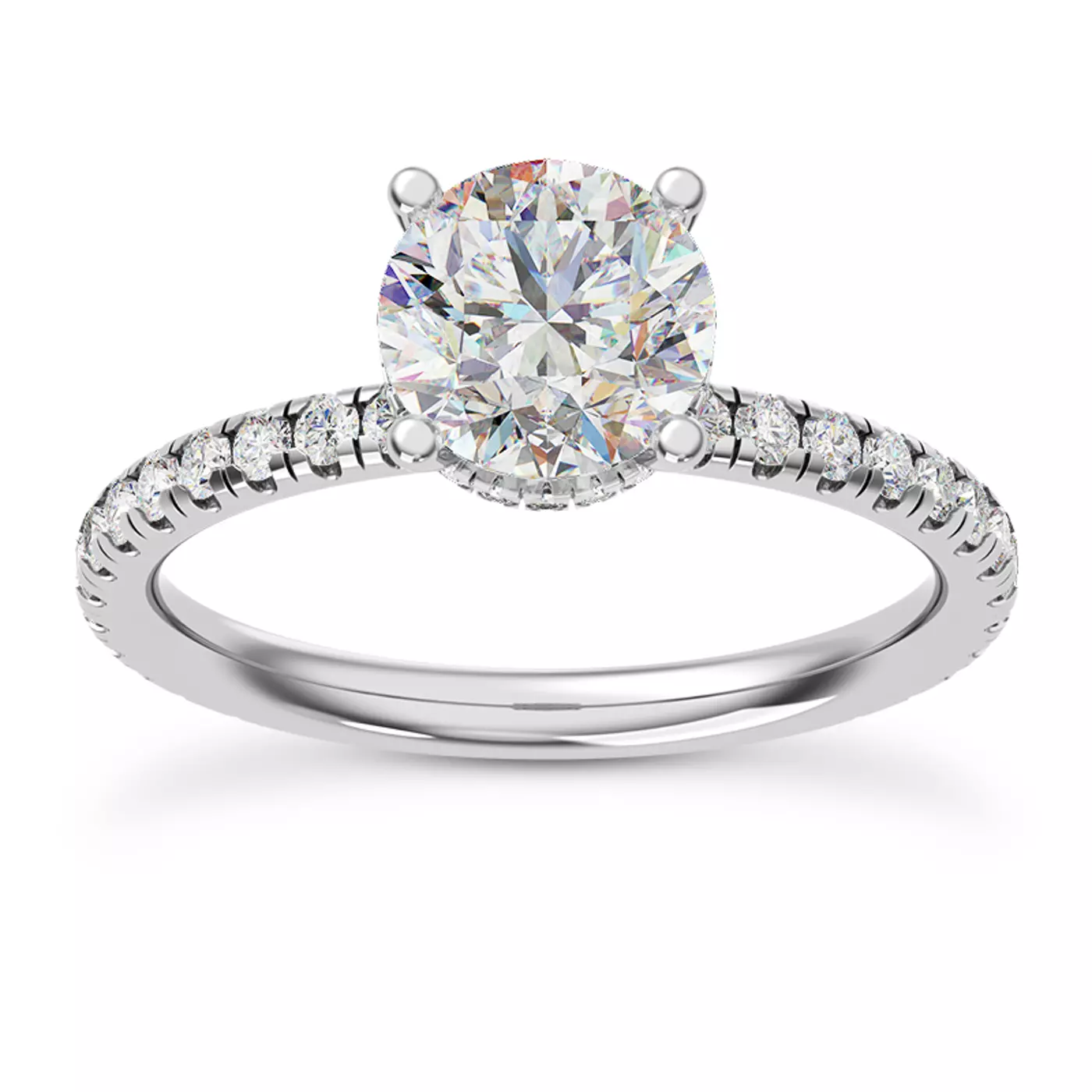 Diamond Collar Platinum Engagement Ring