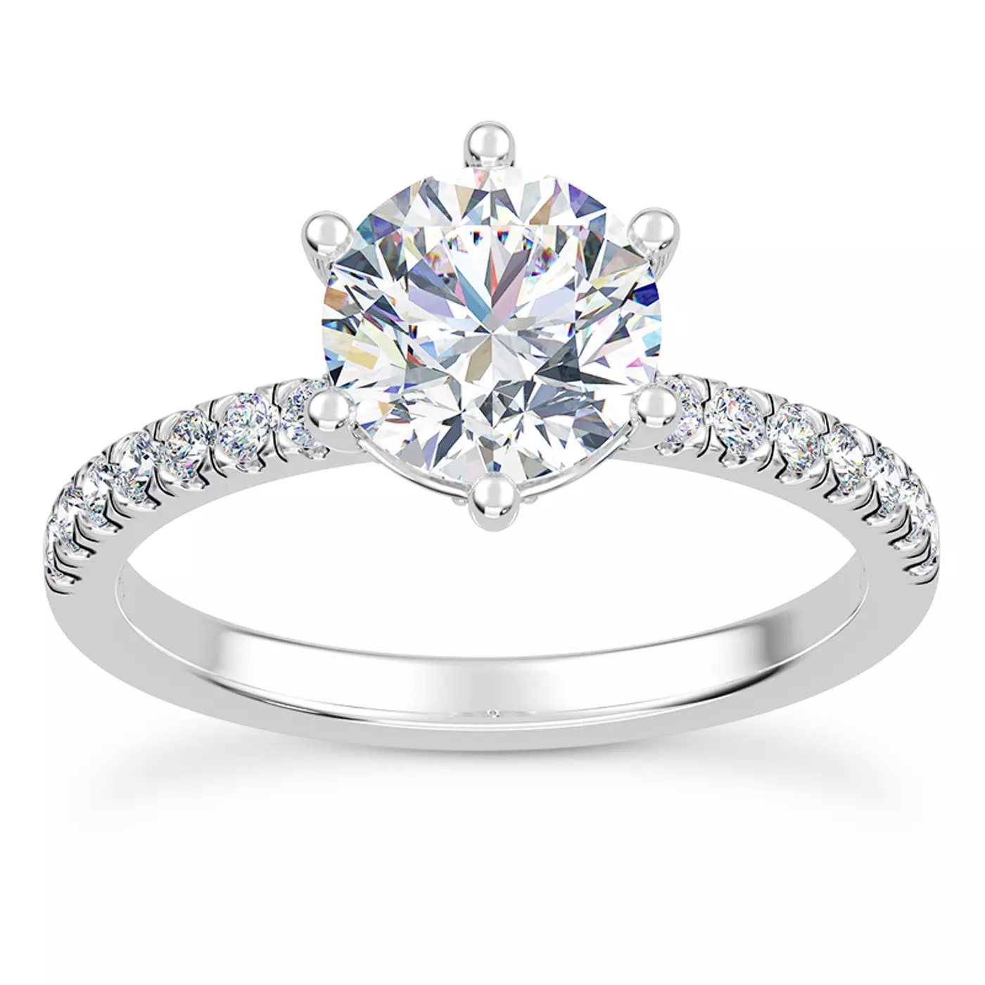 Curved Hidden Halo Platinum Engagement Ring