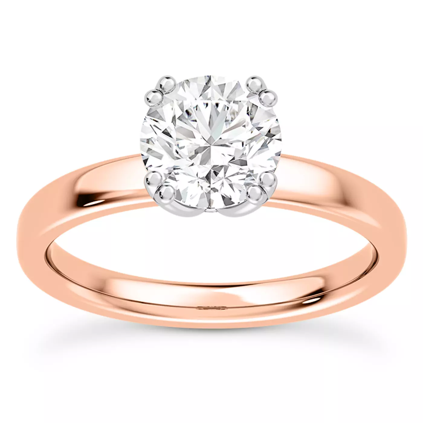 Pure Solitaire Focus 14K Rose Gold Engagement Ring