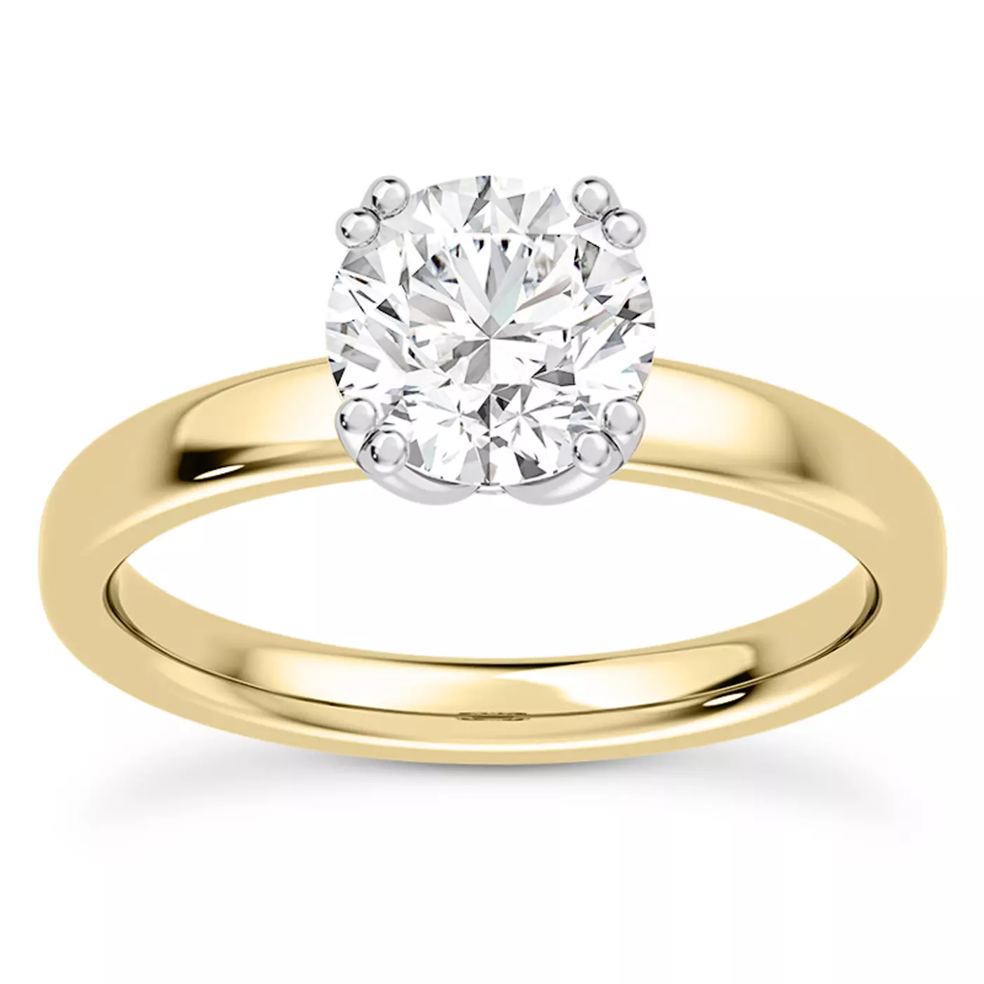Pure Solitaire Focus 14K Yellow Gold Engagement Ring