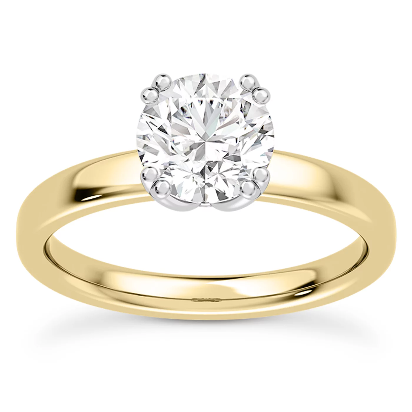 Pure Solitaire Focus 18K Yellow Gold Engagement Ring