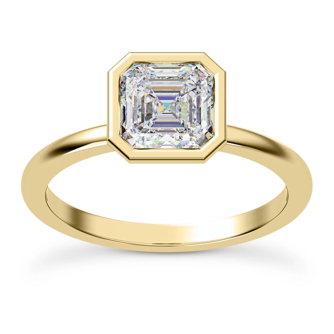 Bezel-Set Center 14K Yellow Gold Engagement Ring