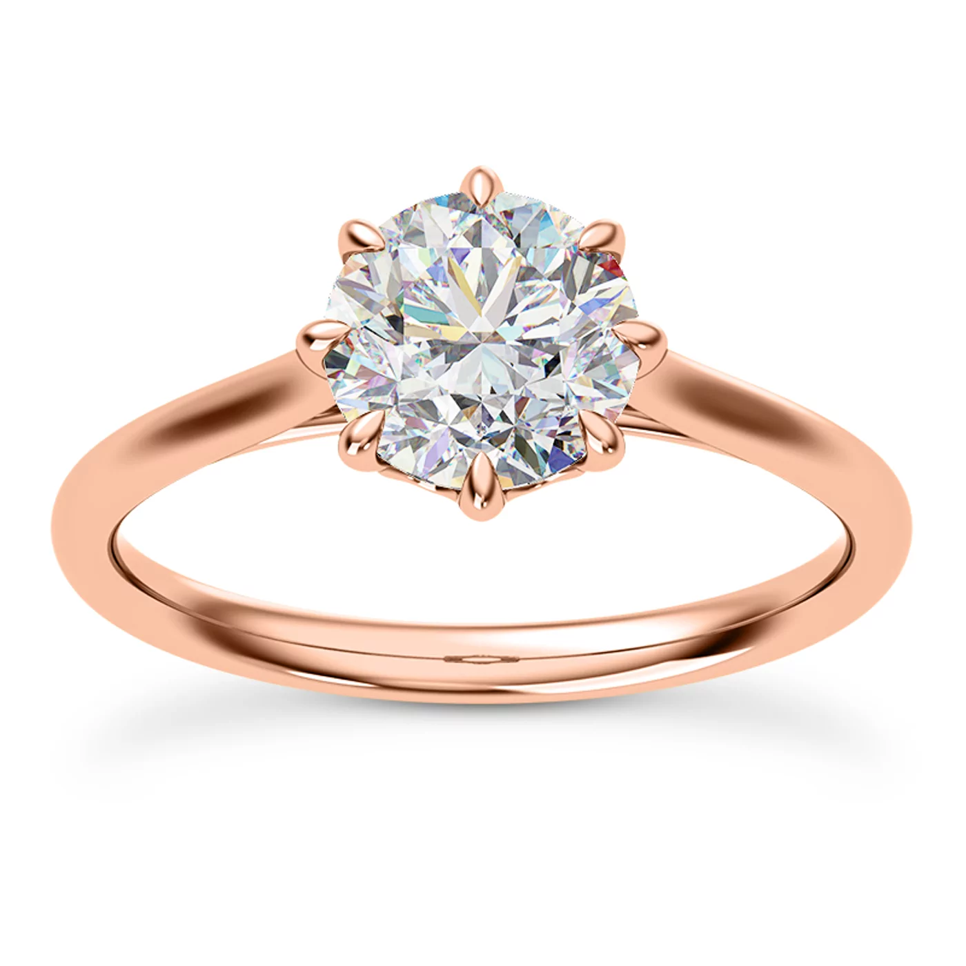 Classic Solitaire Focus 14K Rose Gold Engagement Ring