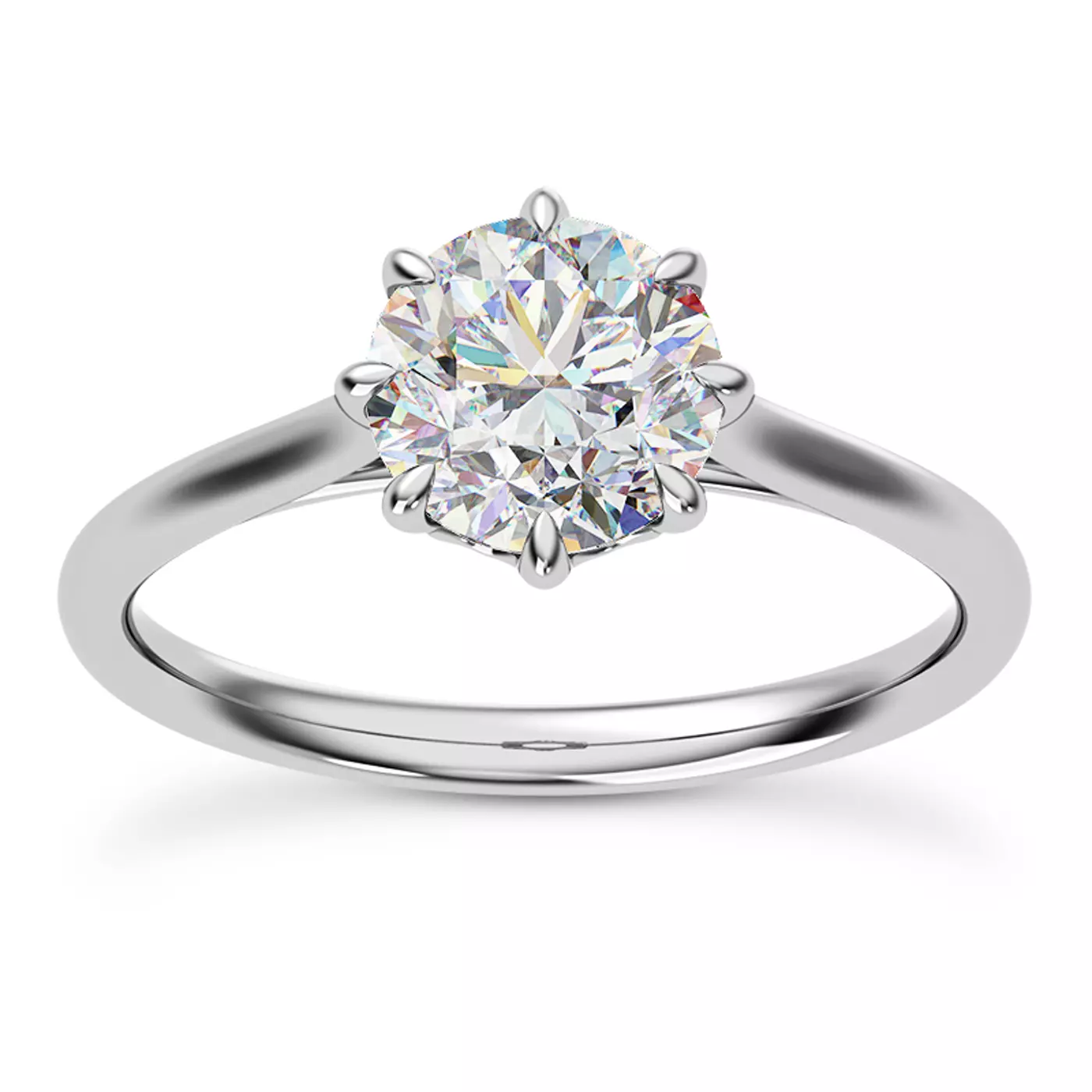 Classic Solitaire Focus 14K White Gold Engagement Ring