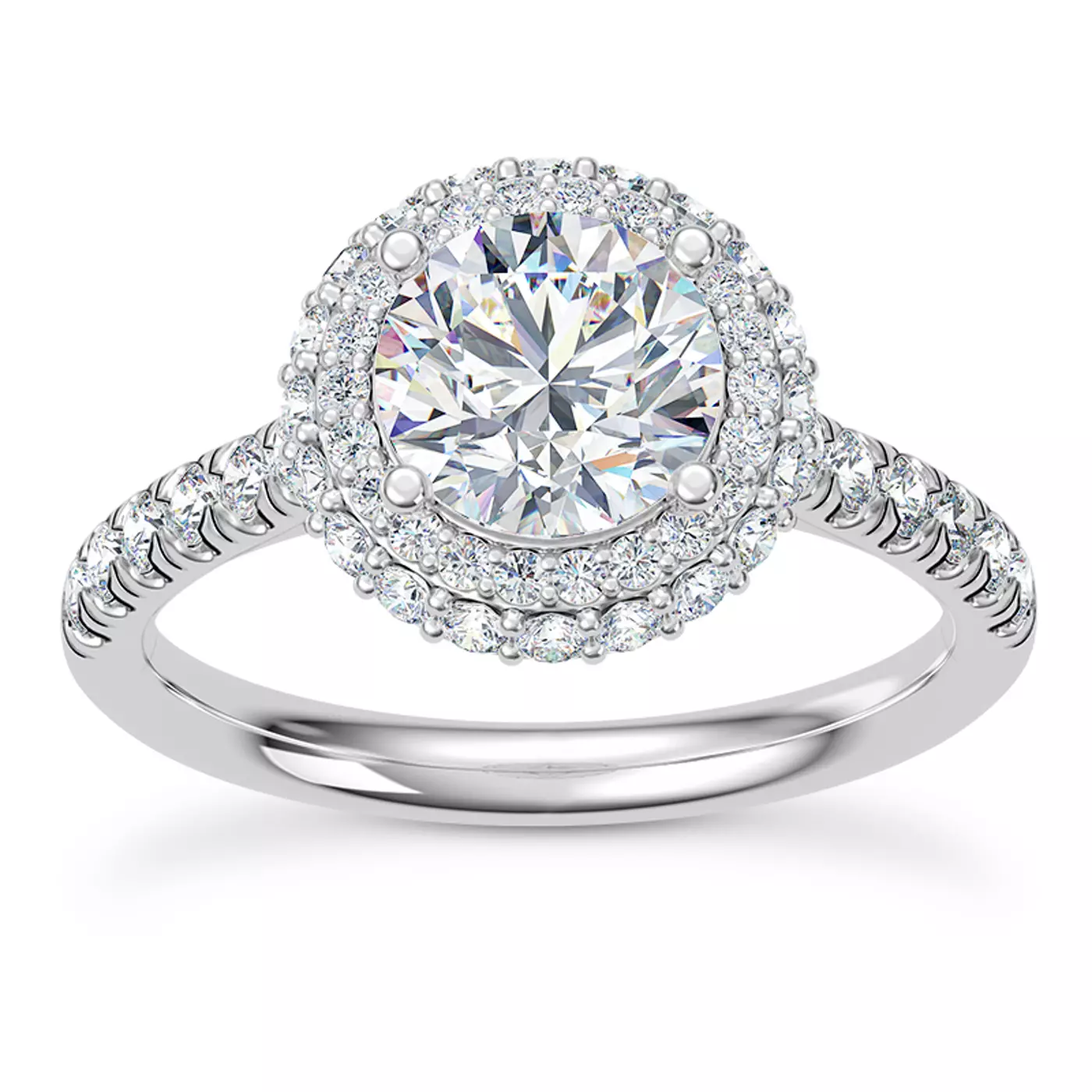 Radiant Halo Frame Platinum Engagement Ring