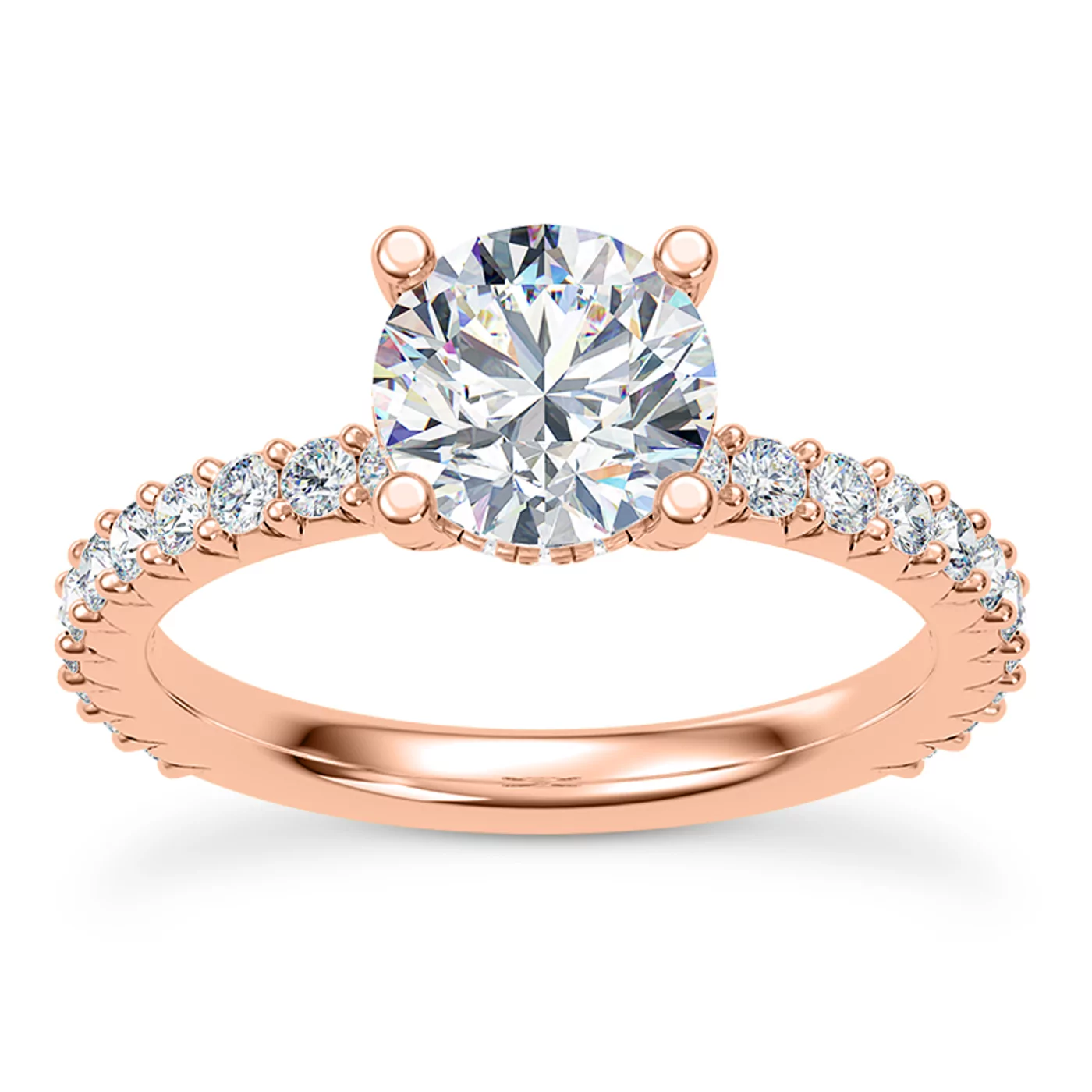 Concealed Halo Sparkle 14K Rose Gold Engagement Ring