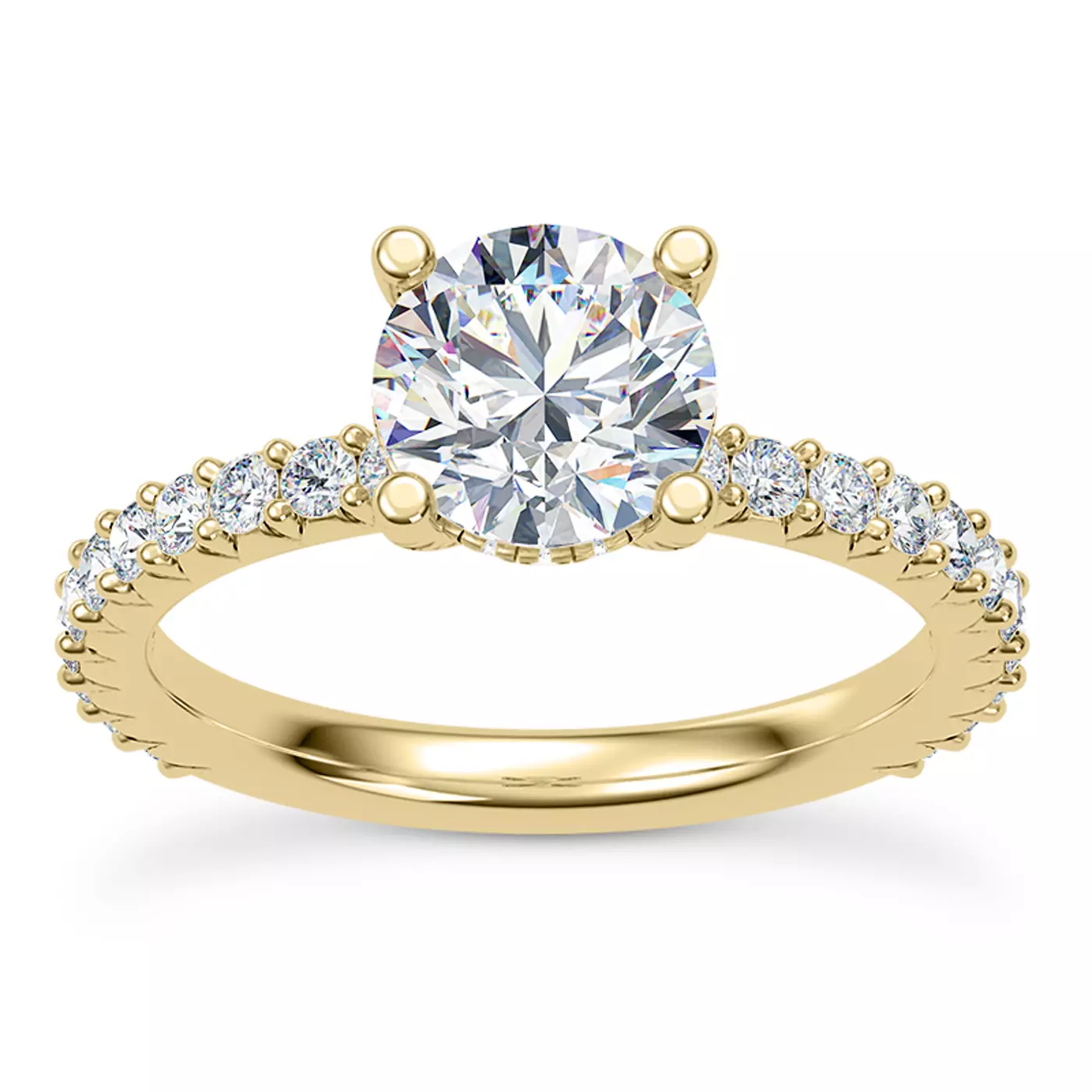 Concealed Halo Sparkle 14K Yellow Gold Engagement Ring