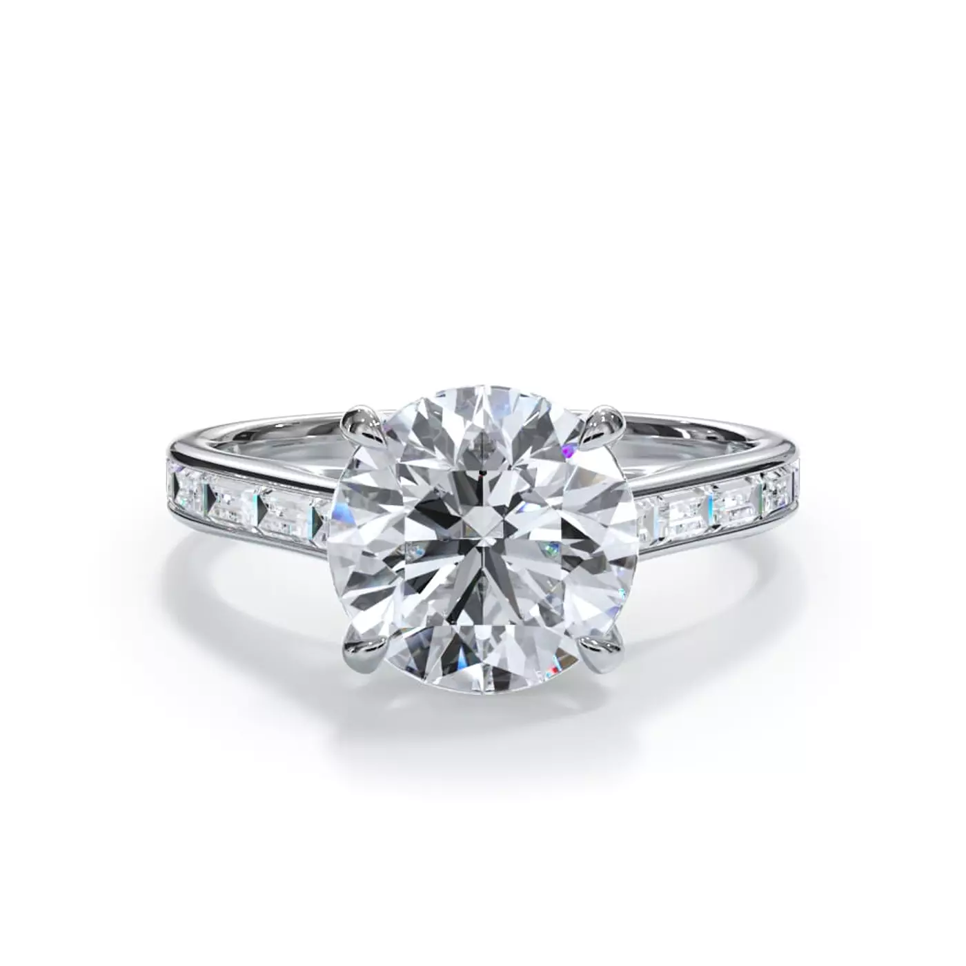 Cathedral Profile 14K White Gold Engagement Ring