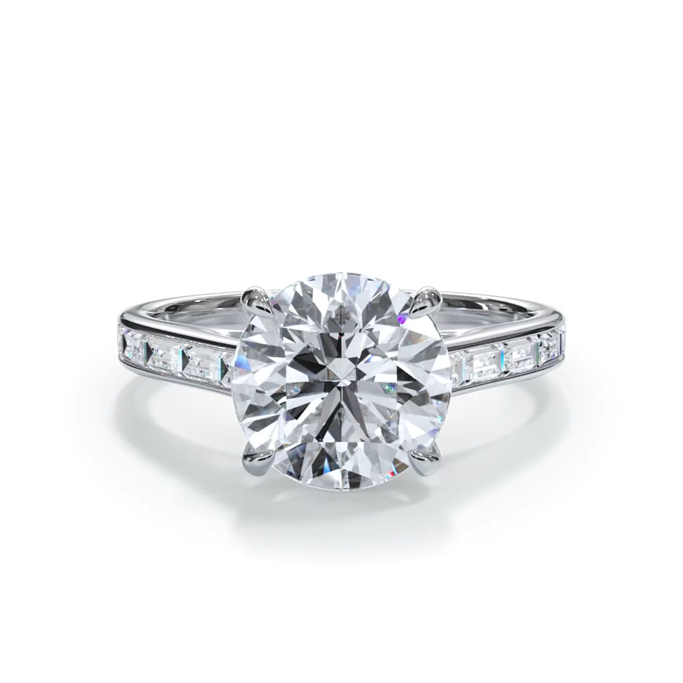 Cathedral Profile Platinum Engagement Ring