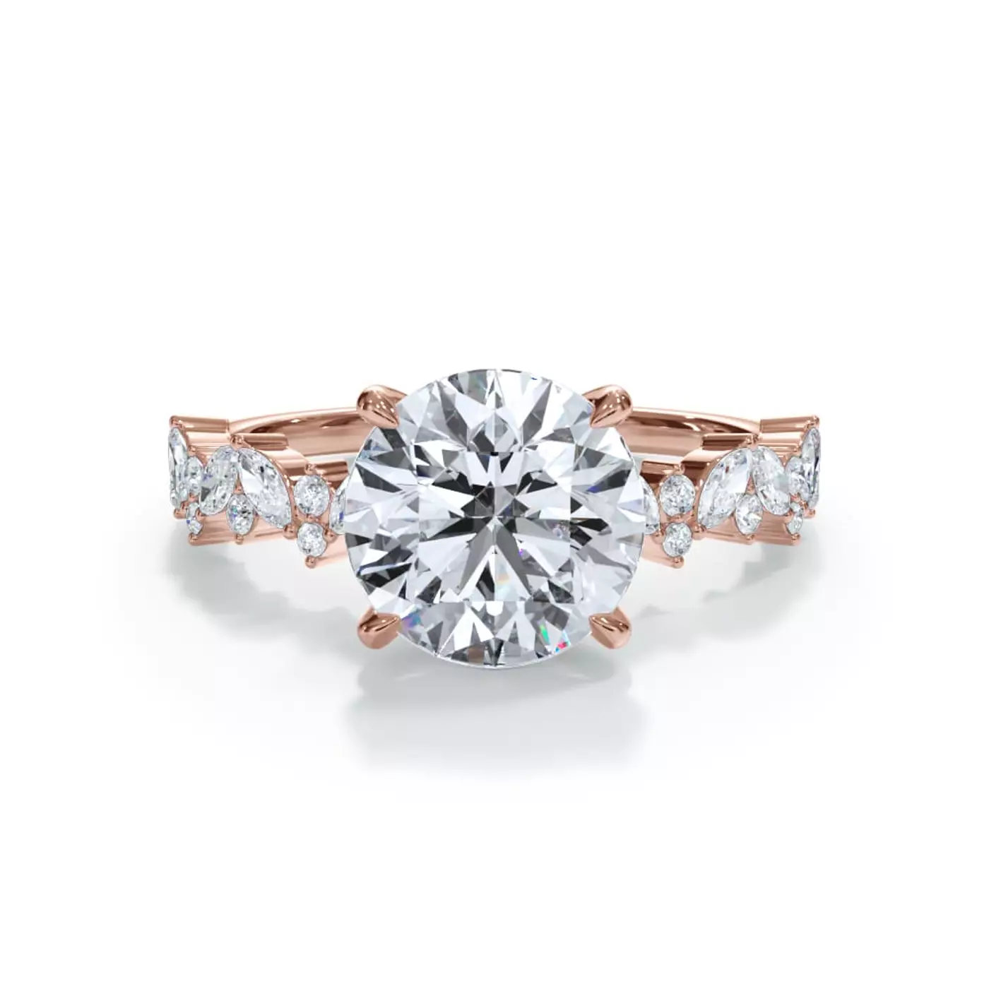 Marquise-Inspired Shape 18K Rose Gold Engagement Ring