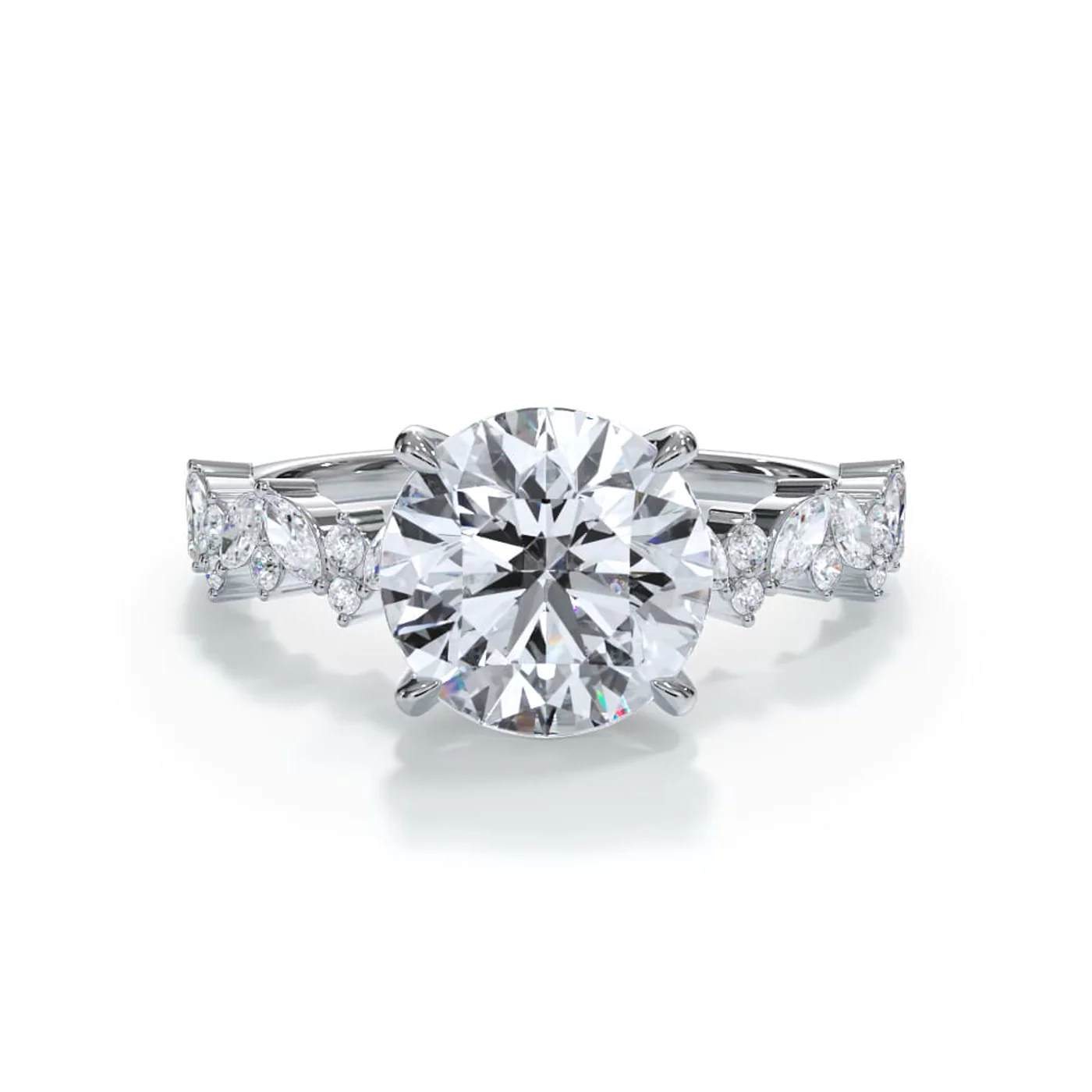 Marquise-Inspired Shape 18K White Gold Engagement Ring