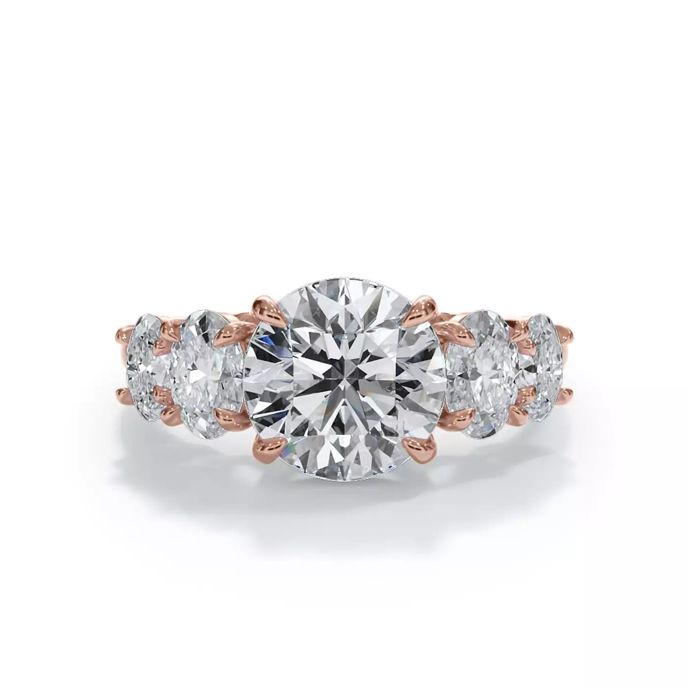 Soft Oval Profile 14K Rose Gold Engagement Ring