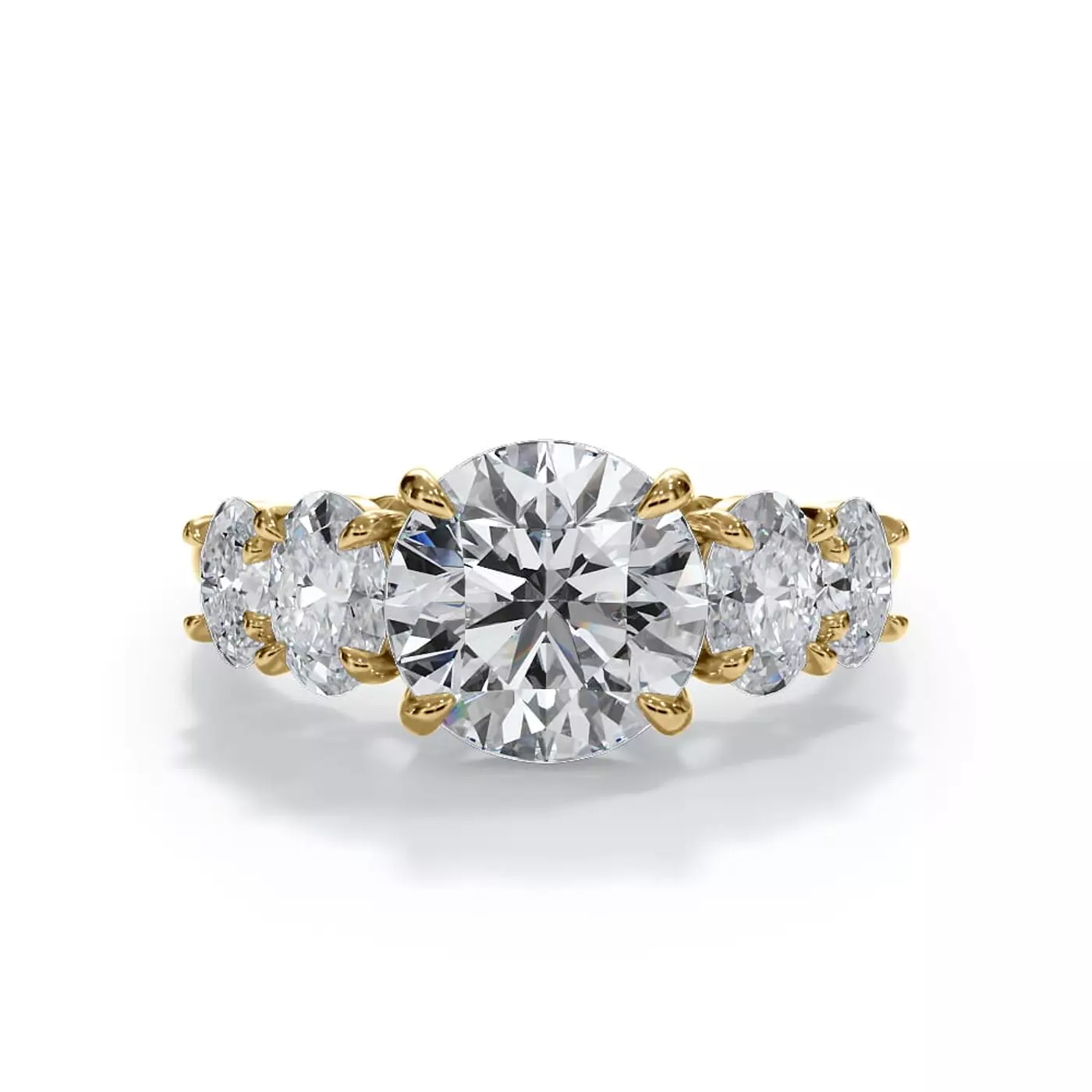 Soft Oval Profile 14K Yellow Gold Engagement Ring