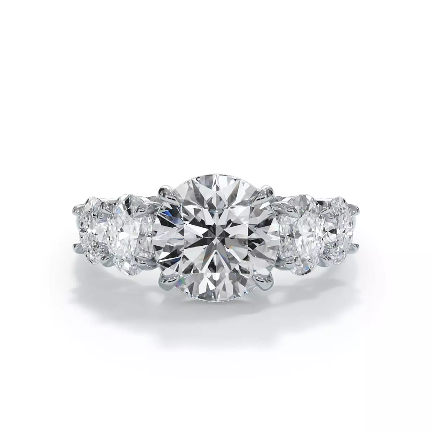 Soft Oval Profile Platinum Engagement Ring