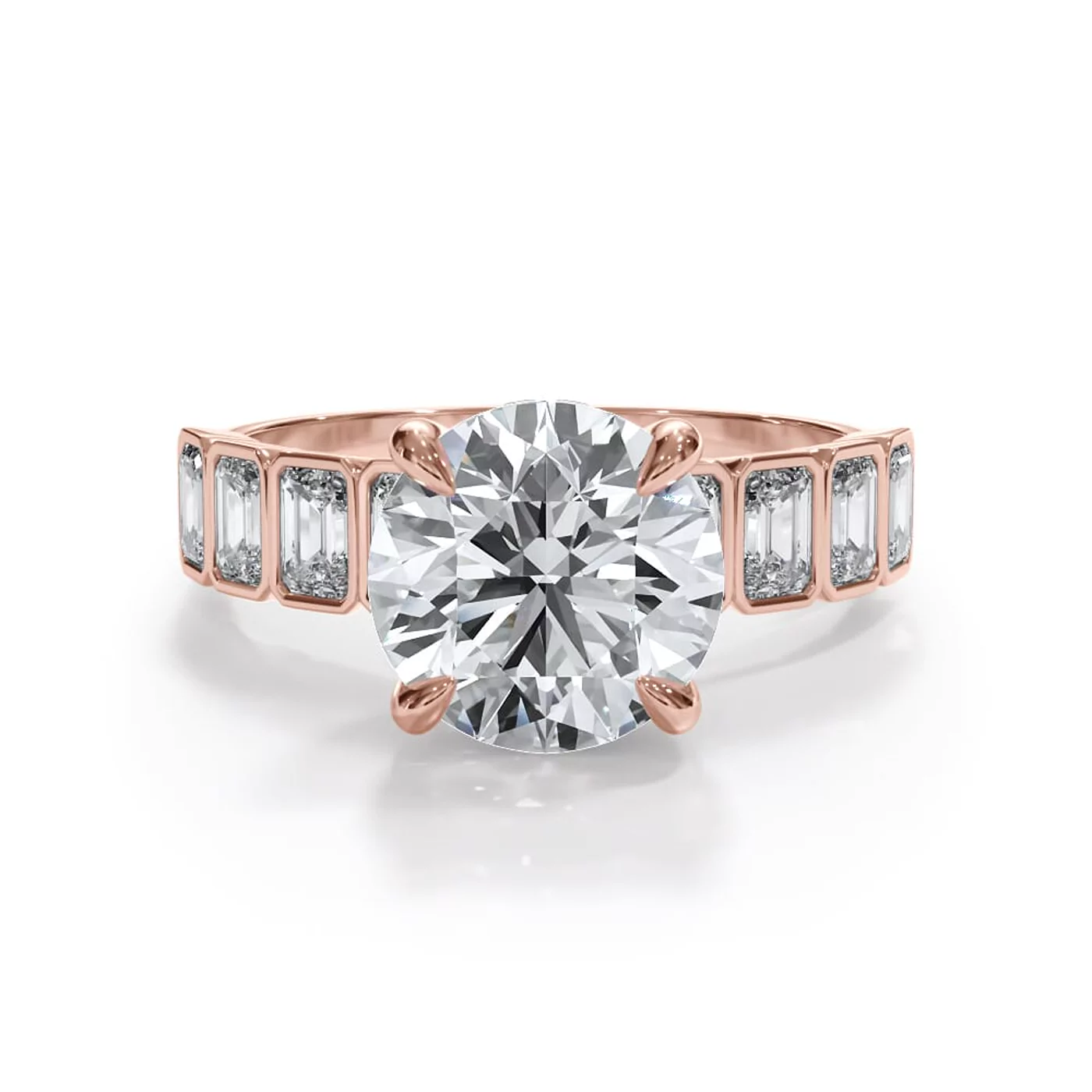 Hidden Halo Sparkle 14K Rose Gold Engagement Ring