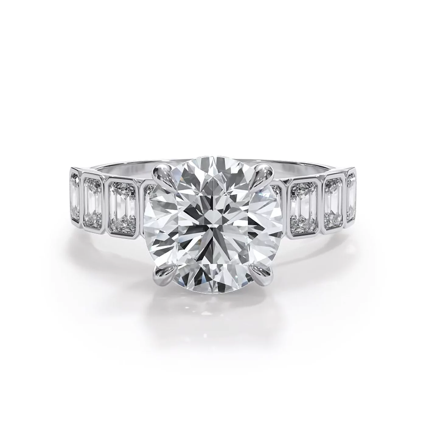 Hidden Halo Sparkle 14K White Gold Engagement Ring