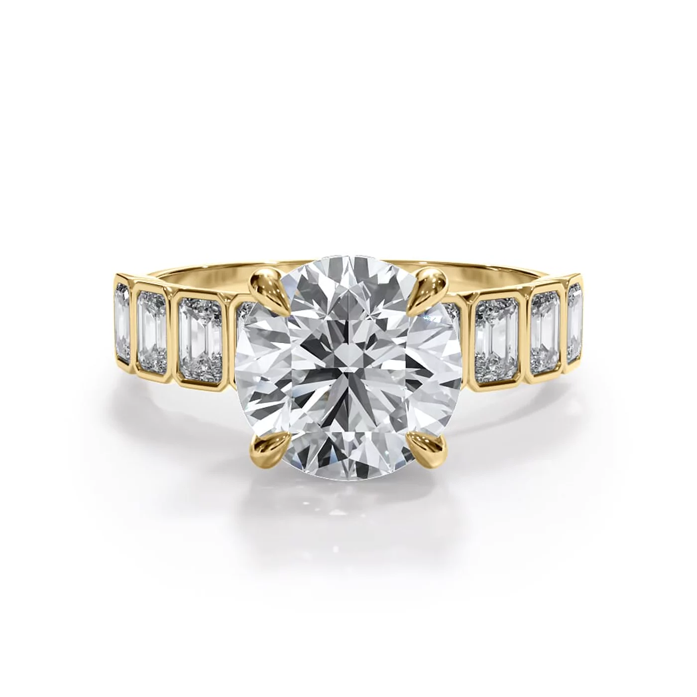 Hidden Halo Sparkle 14K Yellow Gold Engagement Ring