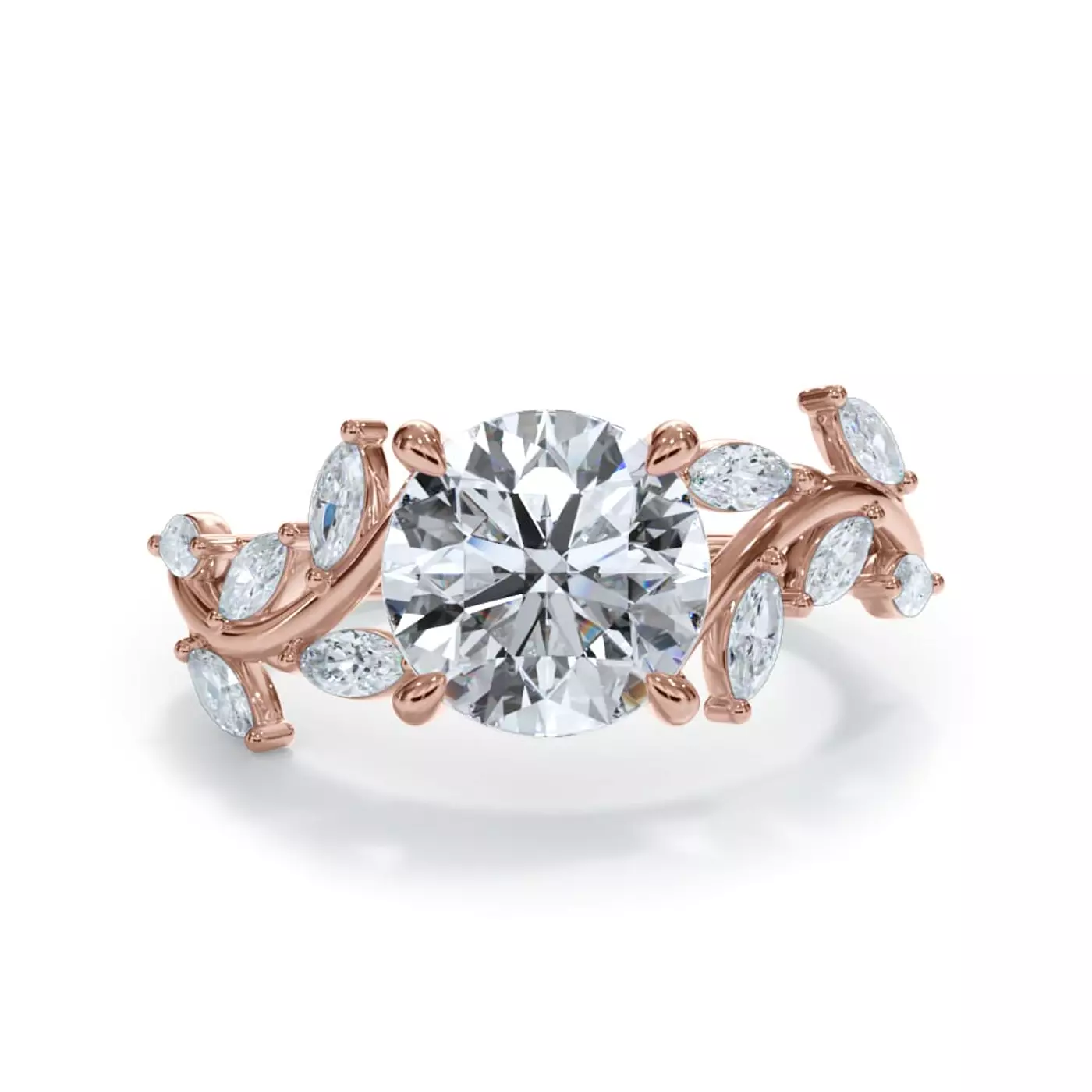 Marquise-Inspired Shape 14K Rose Gold Engagement Ring
