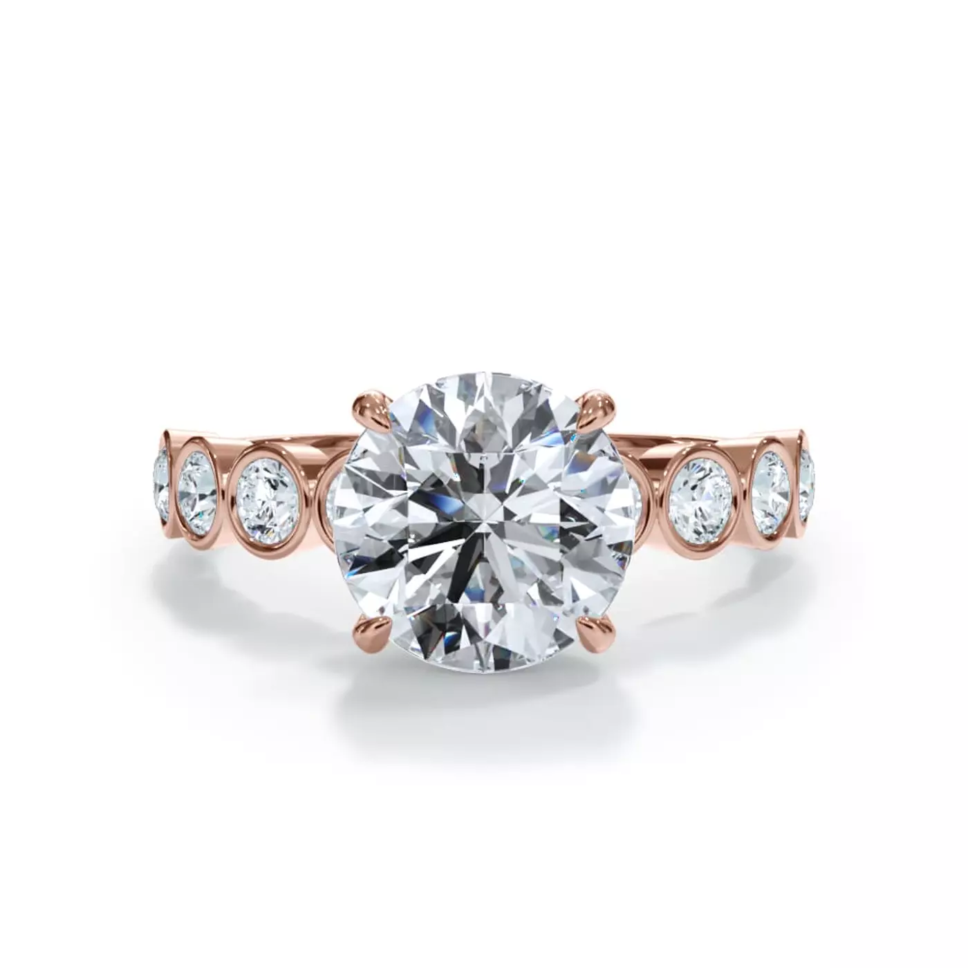Hidden Halo Sparkle 14K Rose Gold Engagement Ring