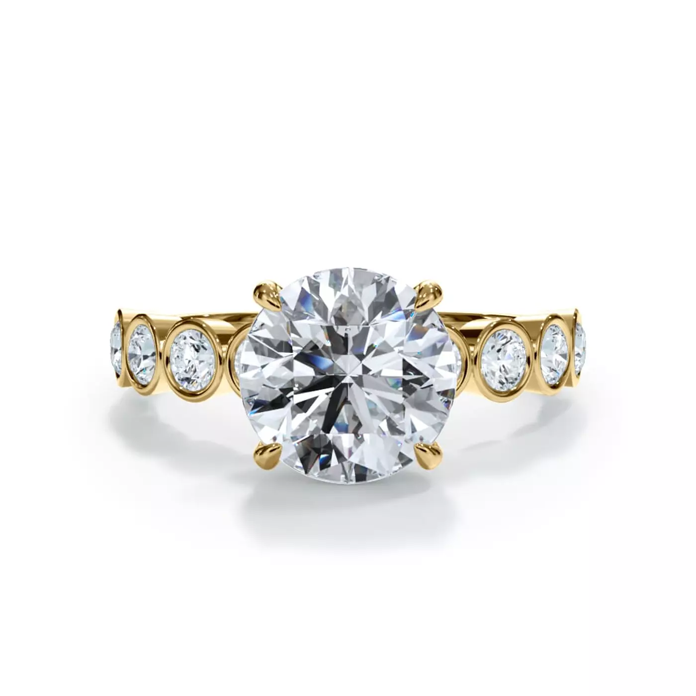 Hidden Halo Sparkle 14K Yellow Gold Engagement Ring