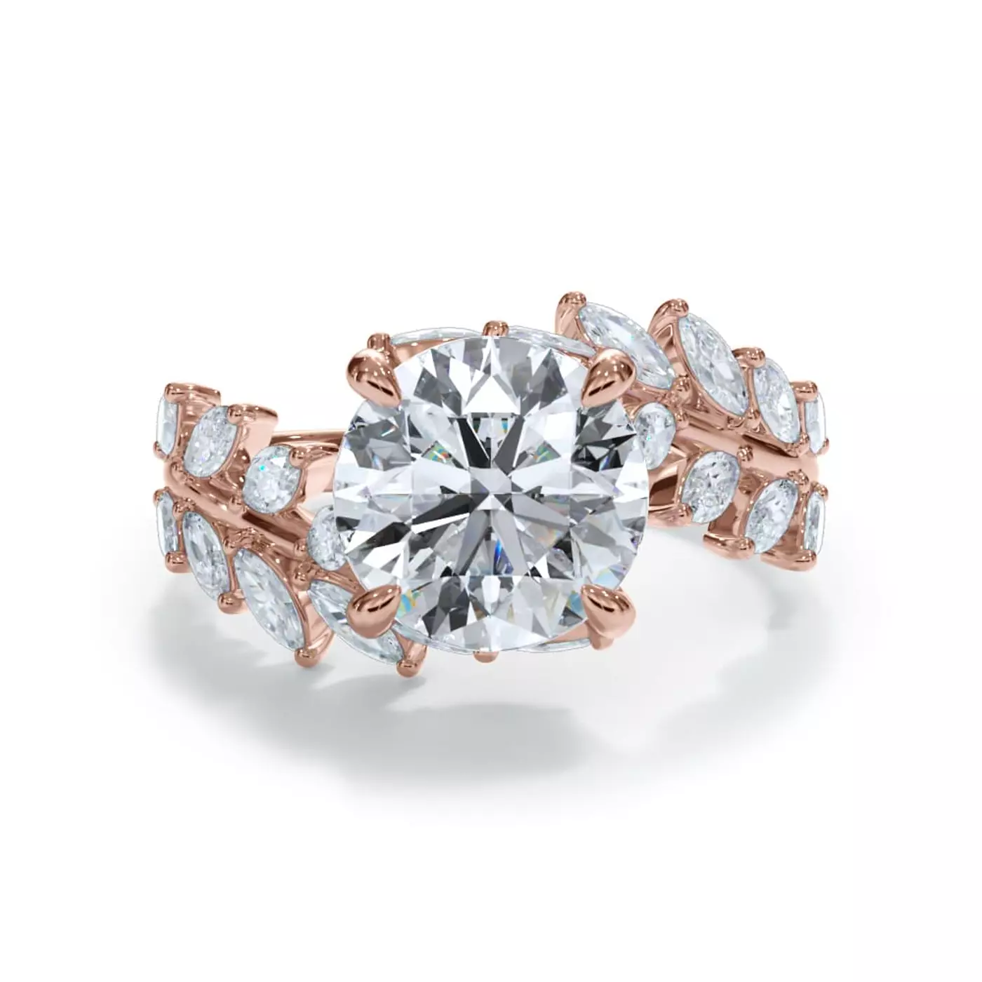 Marquise-Inspired Shape 14K Rose Gold Engagement Ring