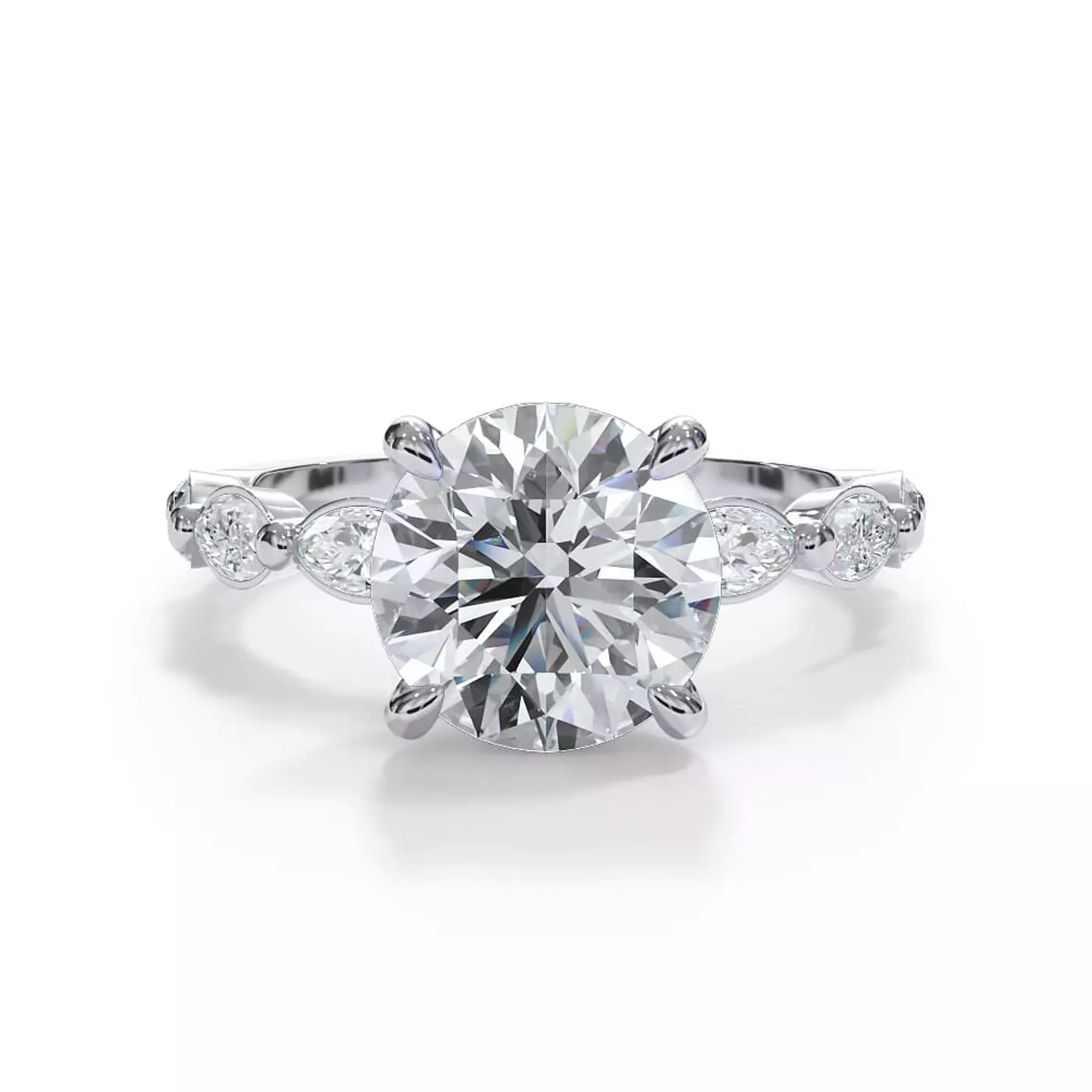 Secret Halo Sparkle 14K White Gold Engagement Ring