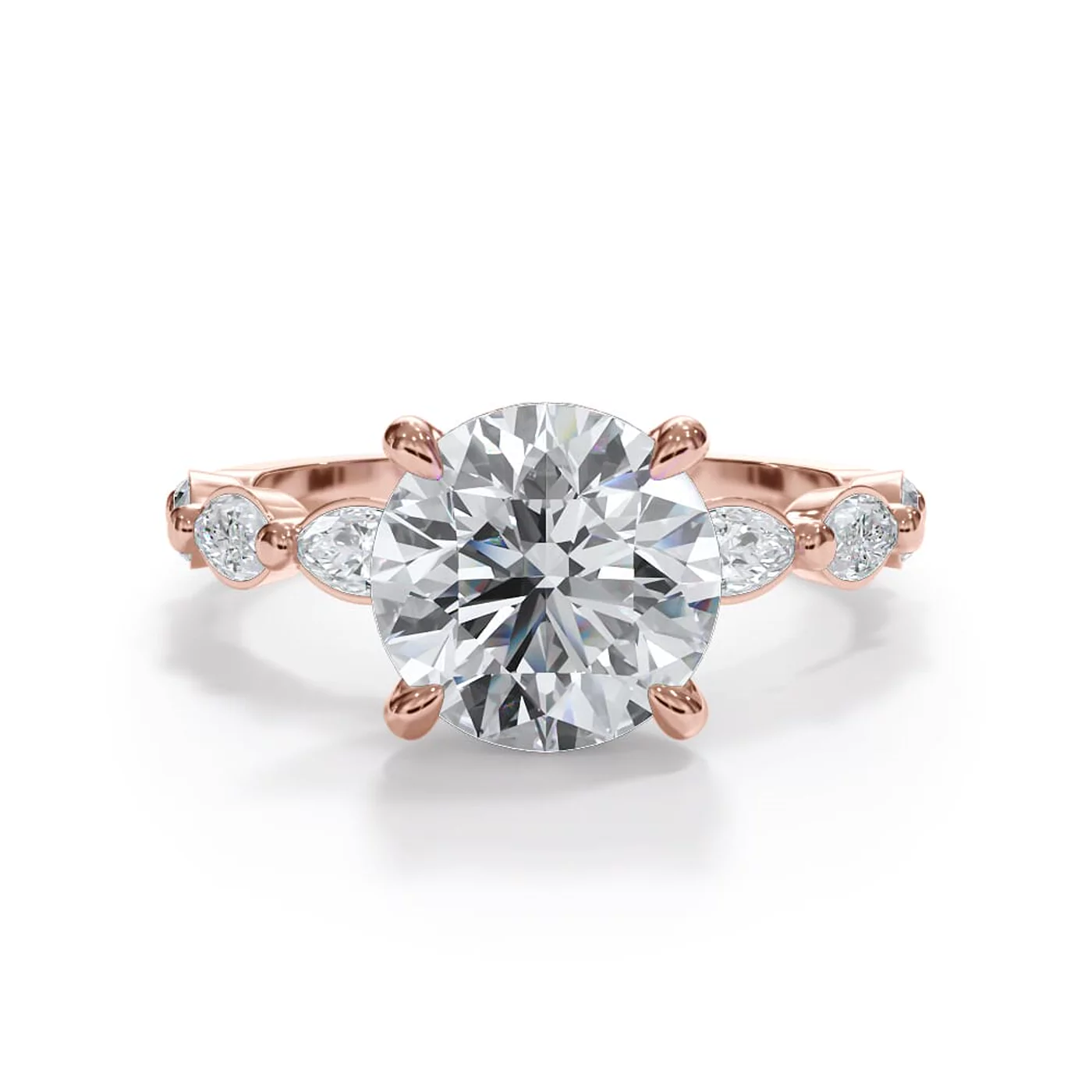 Secret Halo Sparkle 18K Rose Gold Engagement Ring