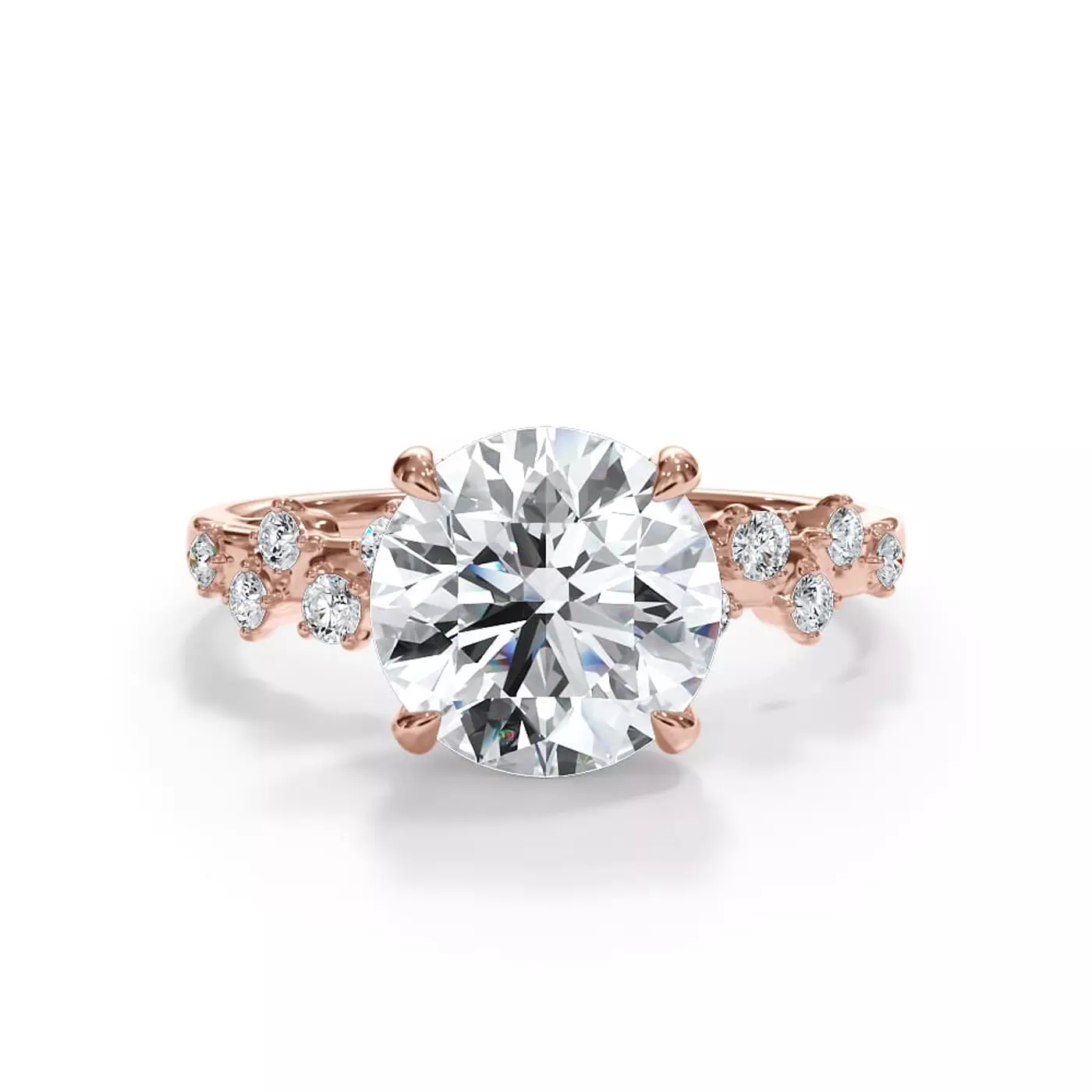 Concealed Halo Sparkle 18K Rose Gold Engagement Ring