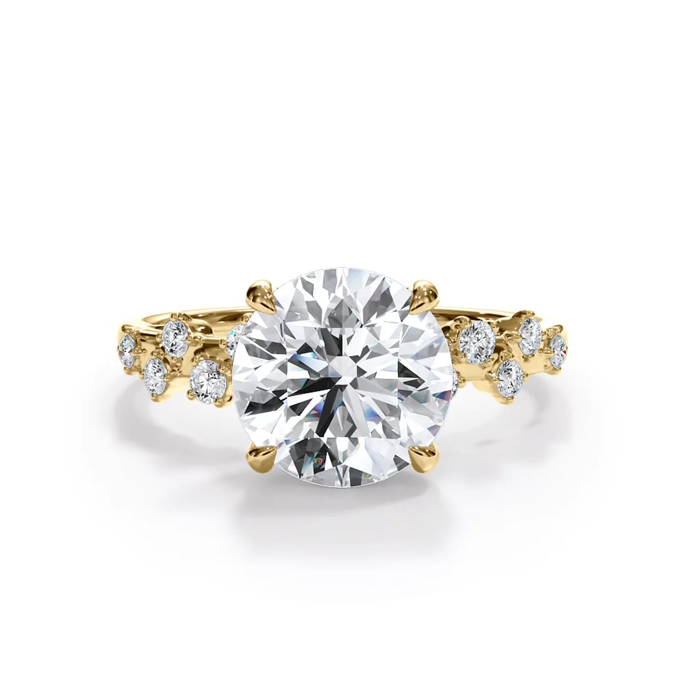 Concealed Halo Sparkle 18K Yellow Gold Engagement Ring