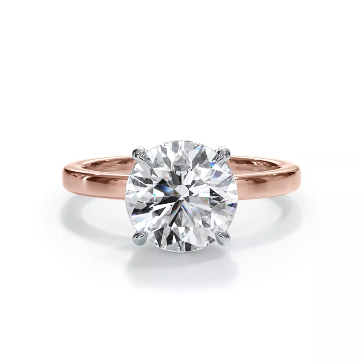 Hidden Halo Sparkle Rose Gold 14k & White Gold 14k Engagement Ring
