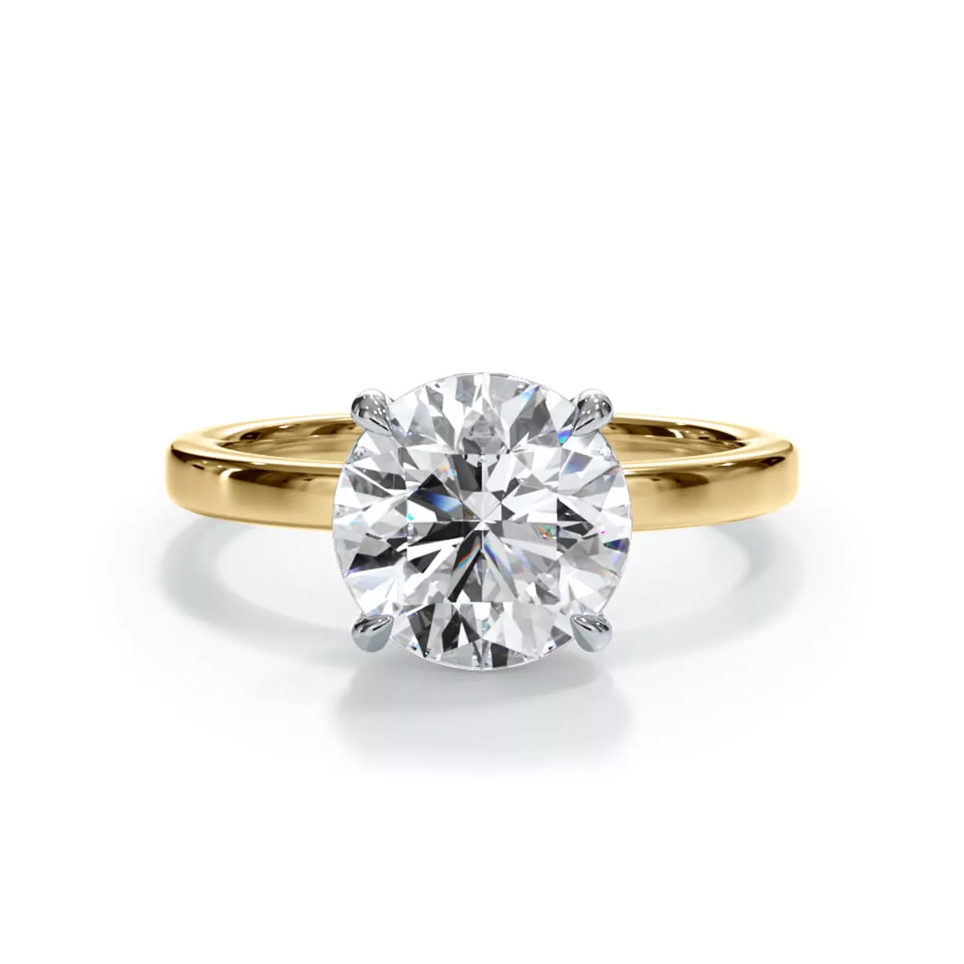 Concealed Halo Sparkle Yellow Gold 14k & White Gold 14k Engagement Ring