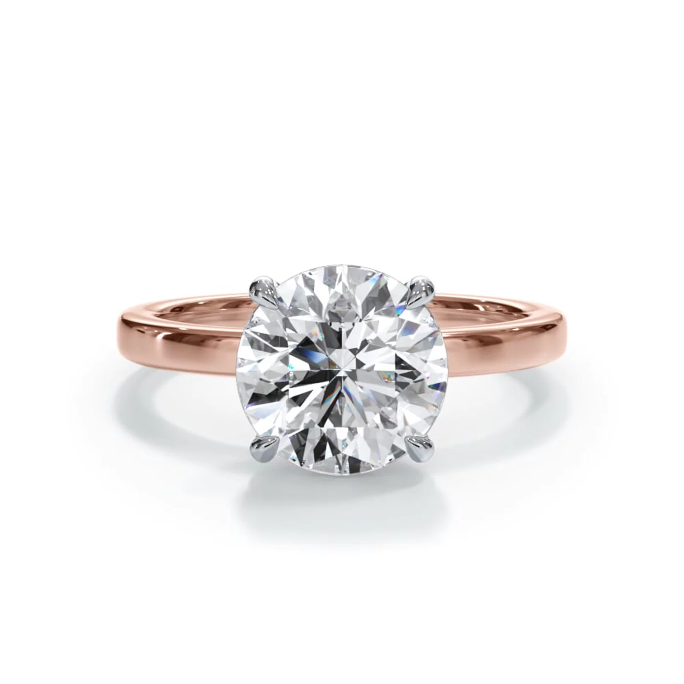 Classic Solitaire Rose Gold 14k & White Gold 14k Engagement Ring